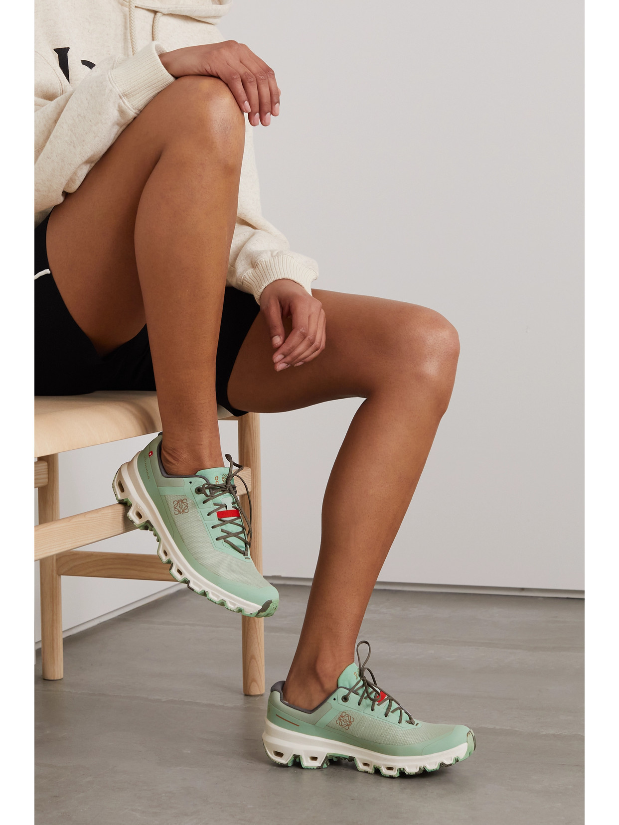 Loewe + On Cloudventure Recycled-canvas And Mesh Sneakers In Green