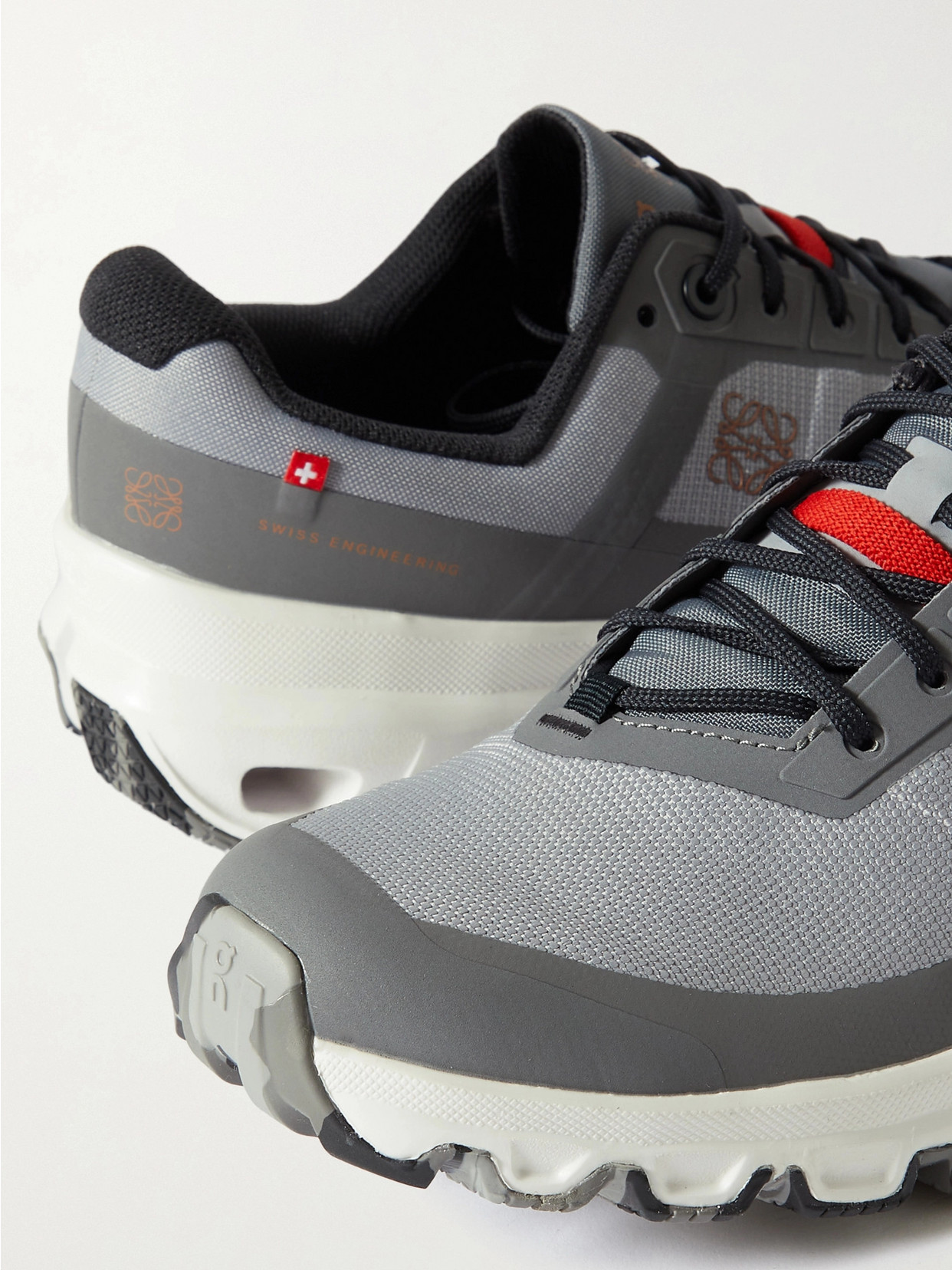 Shop Loewe + On Cloudventure Rubber-trimmed Recycled-canvas Sneakers In Gray