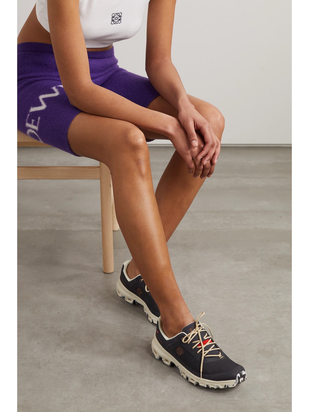Loewe + On Cloudventure Recycled-canvas And Mesh Sneakers In Black
