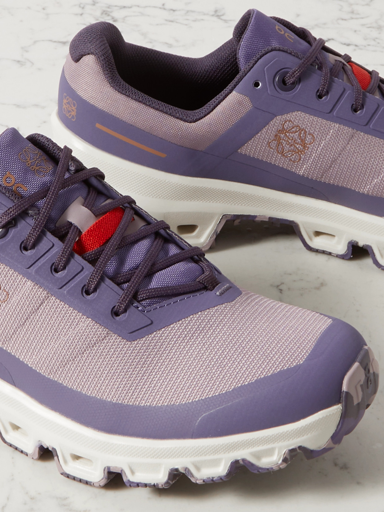 Shop Loewe + On Cloudventure Recycled-canvas And Mesh Sneakers In Purple