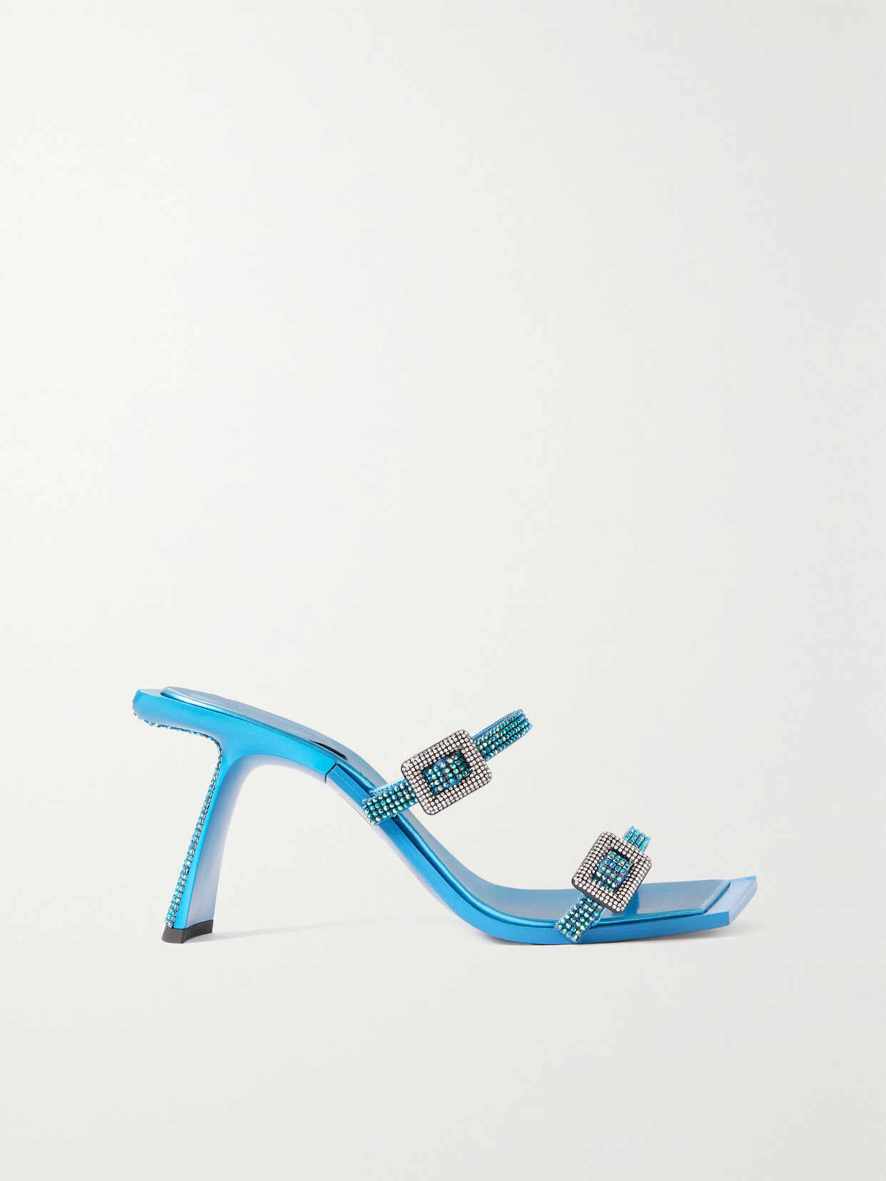 Benedetta Bruzziches Ewa Crystal-embellished Silk-satin Mules