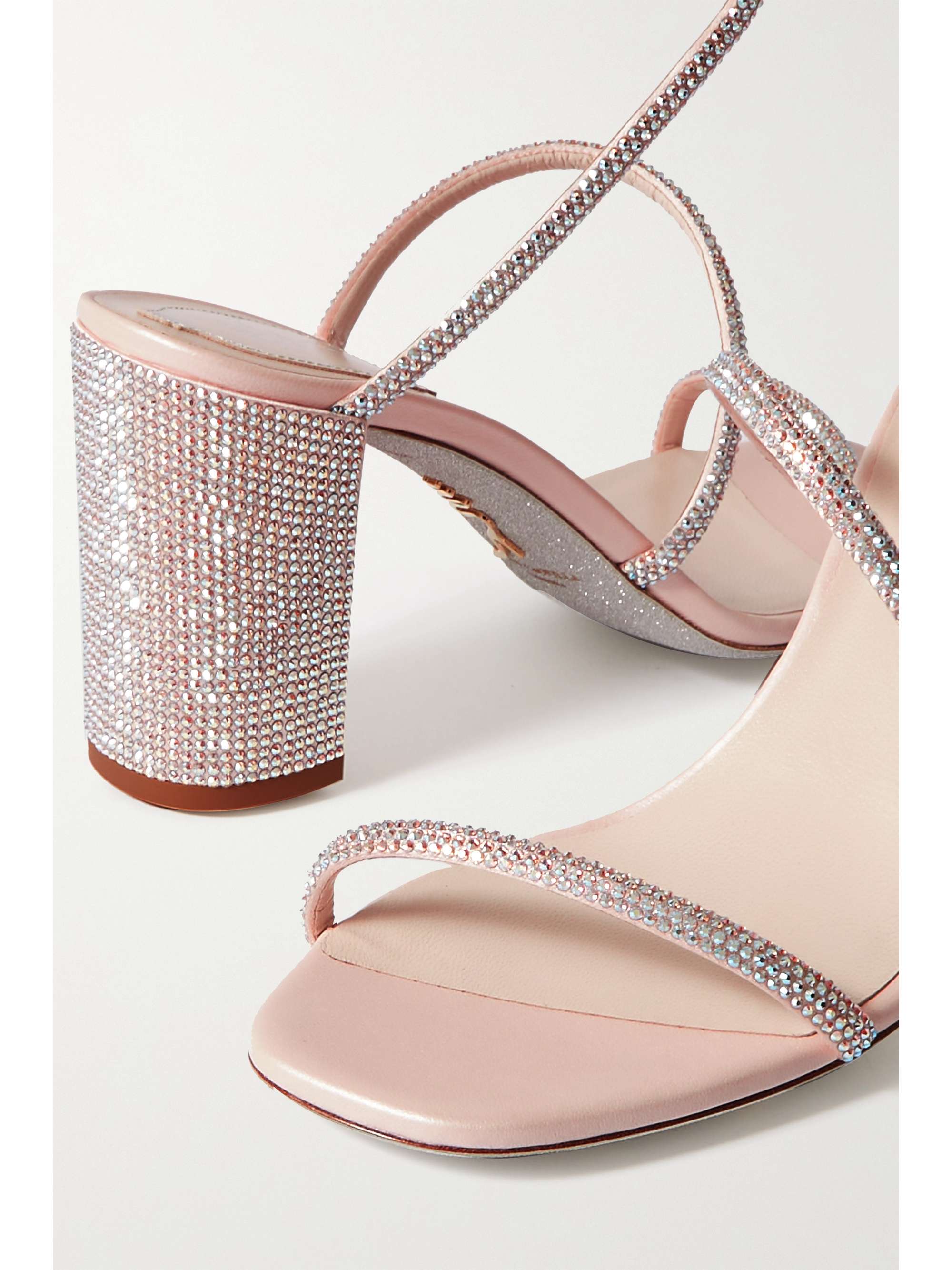 RENÉ CAOVILLA Crystal-embellished satin sandals | NET-A-PORTER