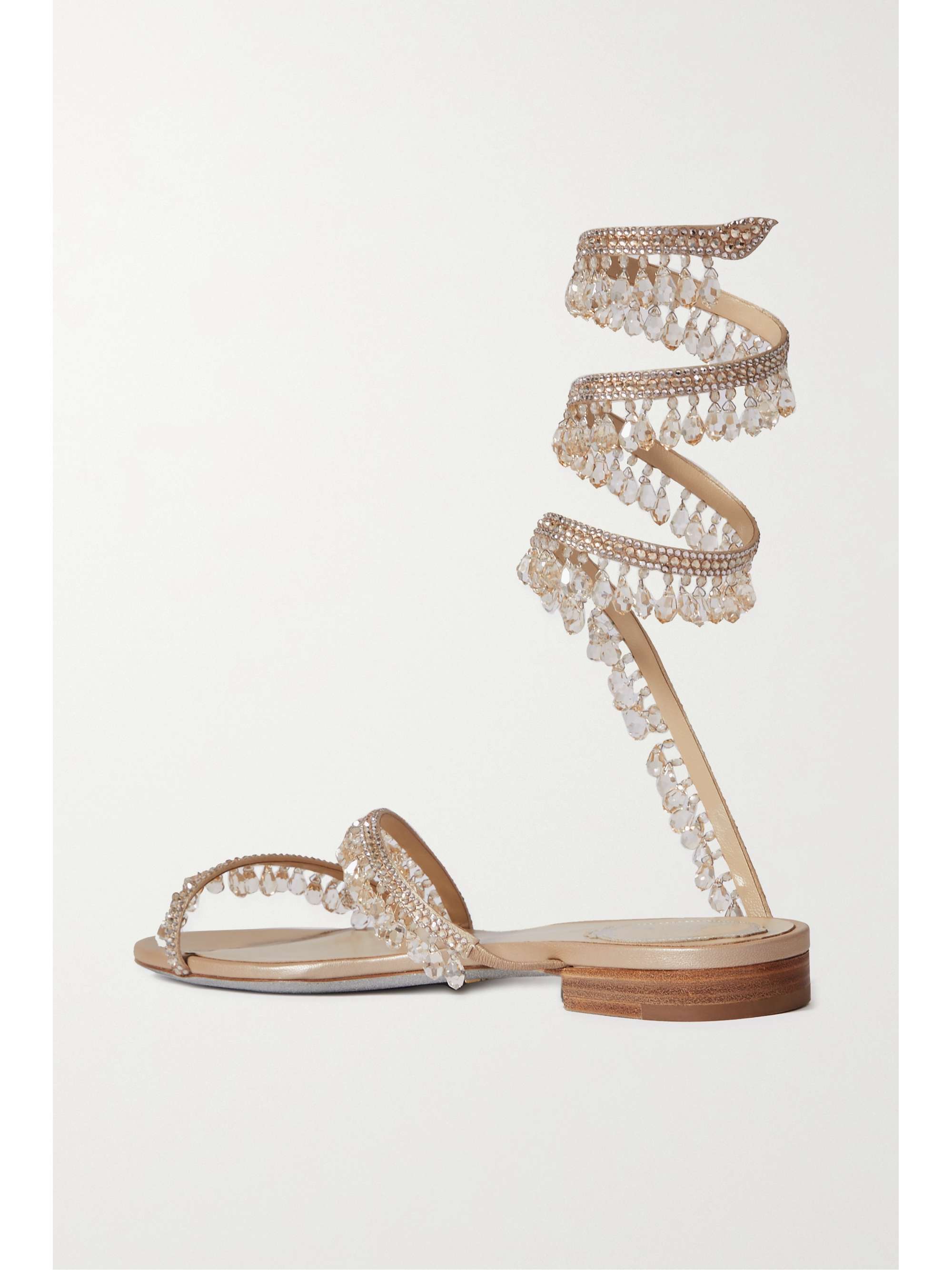 RENÉ CAOVILLA Crystal-embellished satin sandals