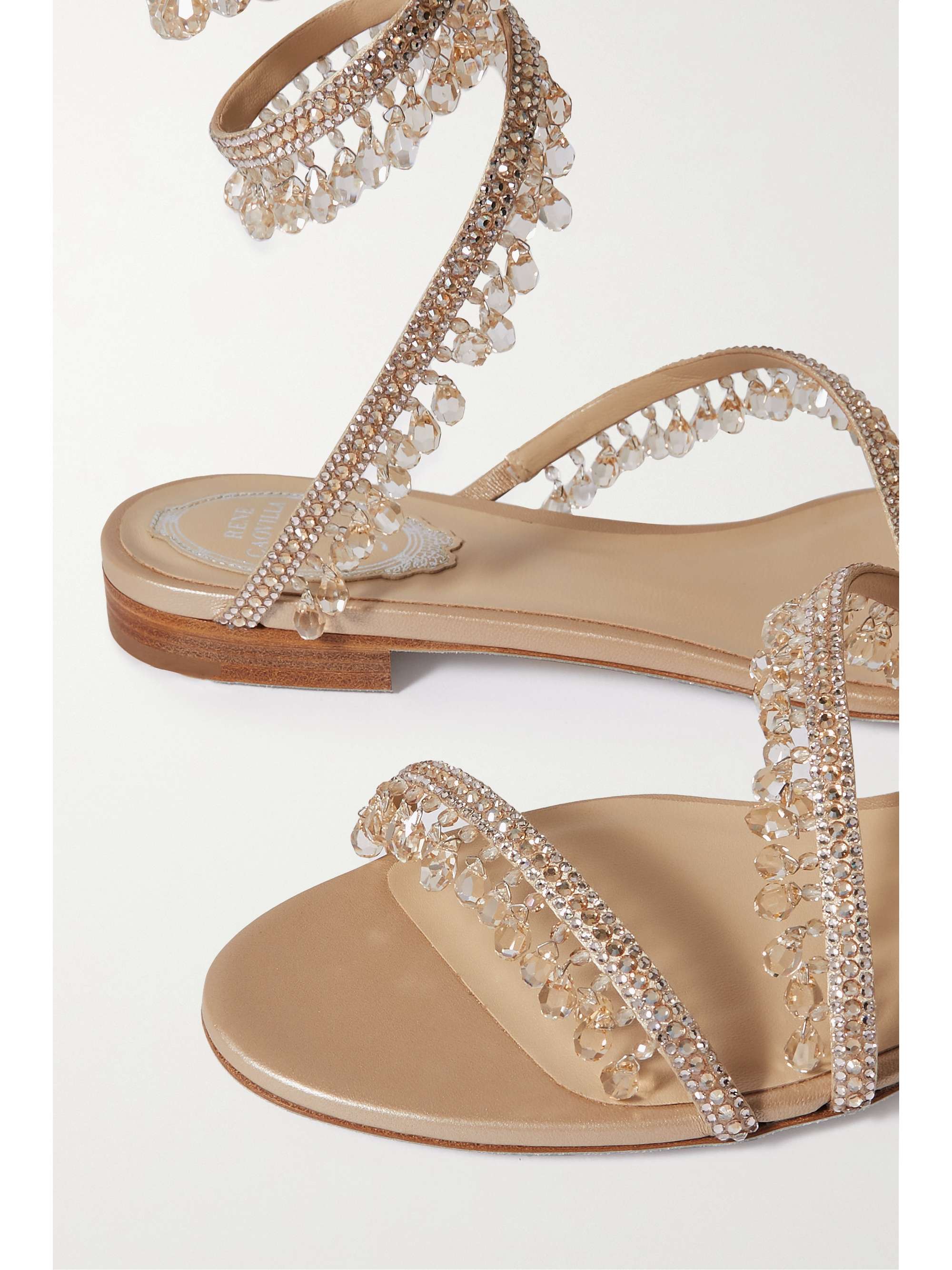 RENÉ CAOVILLA Crystal-embellished satin sandals