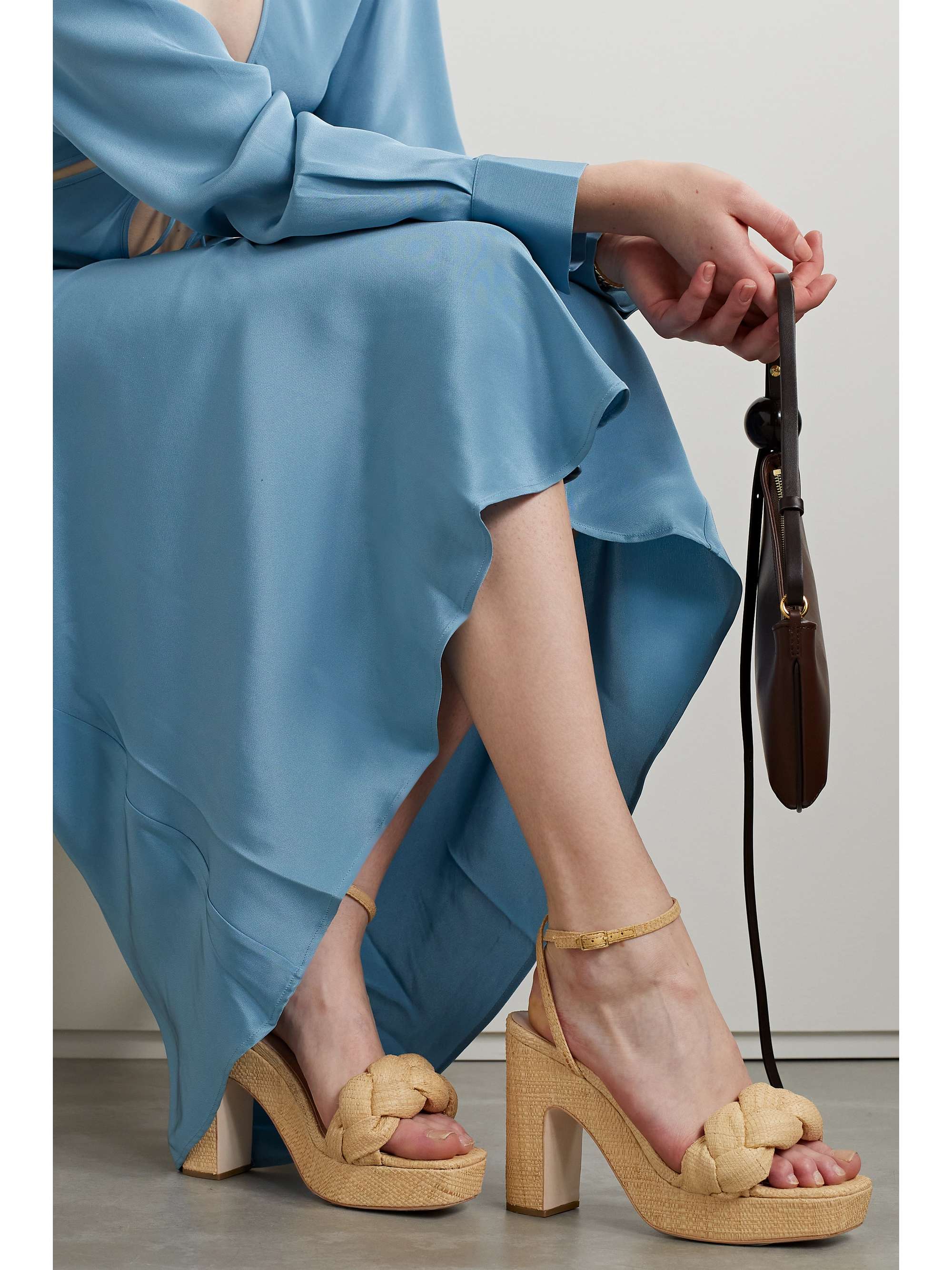 LOEFFLER RANDALL Fae braided raffia platform sandals