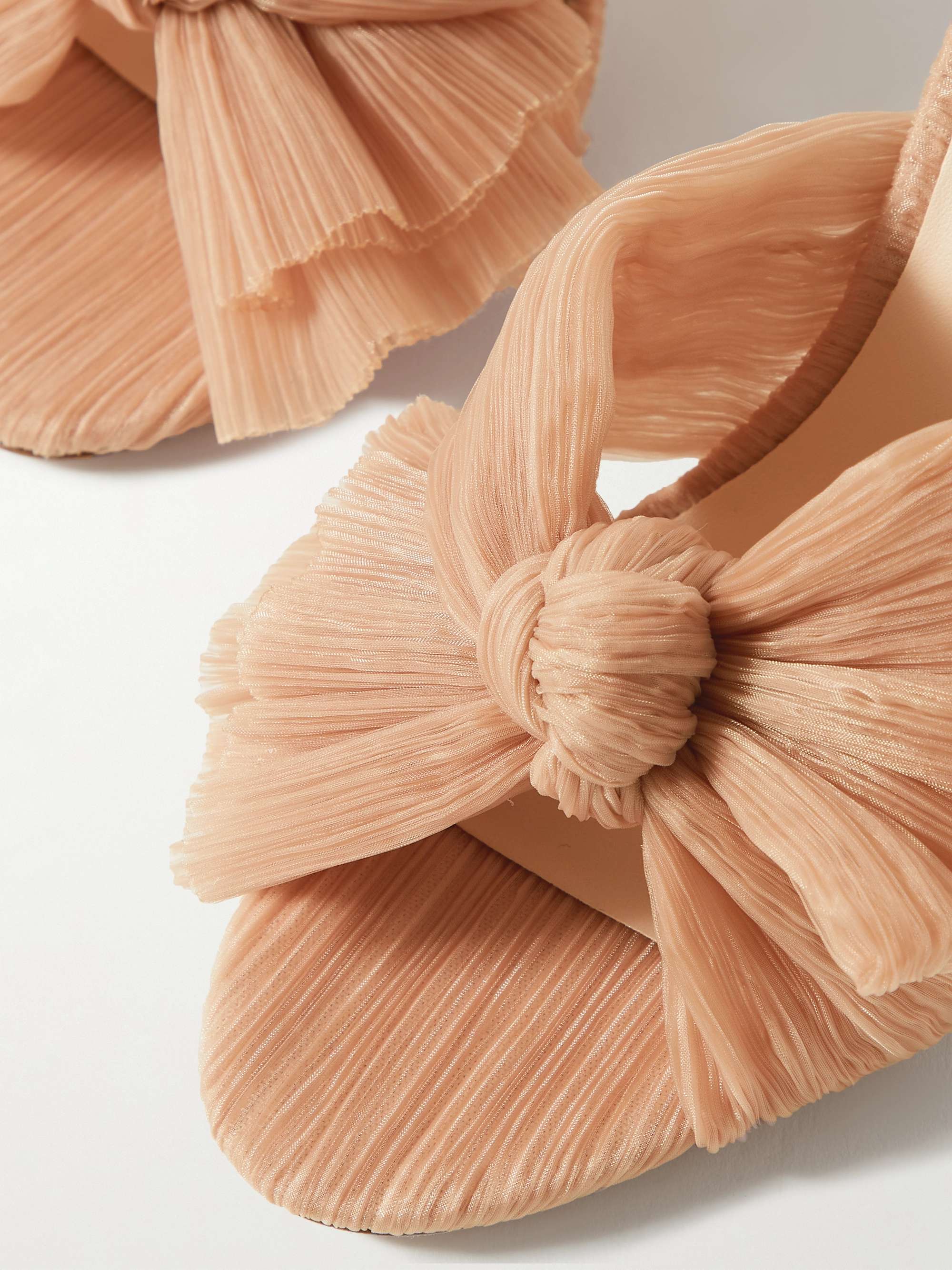 LOEFFLER RANDALL Camellia bow-embellished metallic lamé sandals