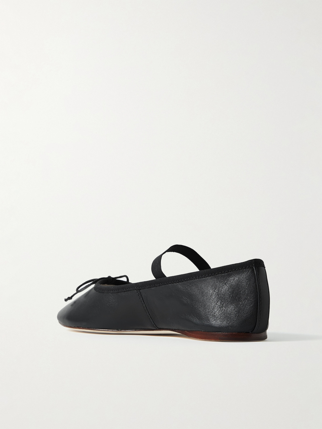 Loeffler Randall Leonie Lambskin Bow Ballerina Flats In Black