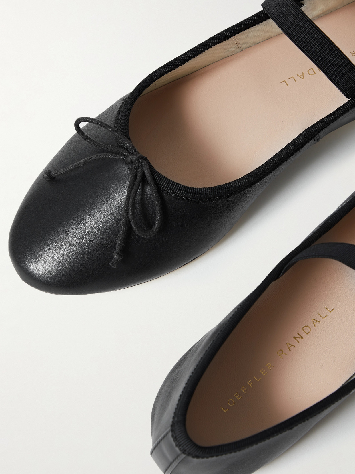 Loeffler Randall Leonie Lambskin Bow Ballerina Flats In Black