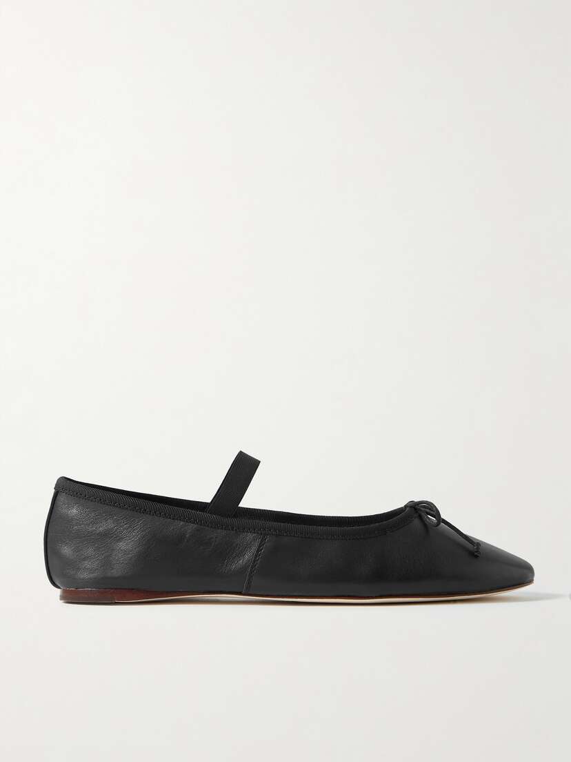 Loeffler Randall Leonie Bow-embellished Leather Flats