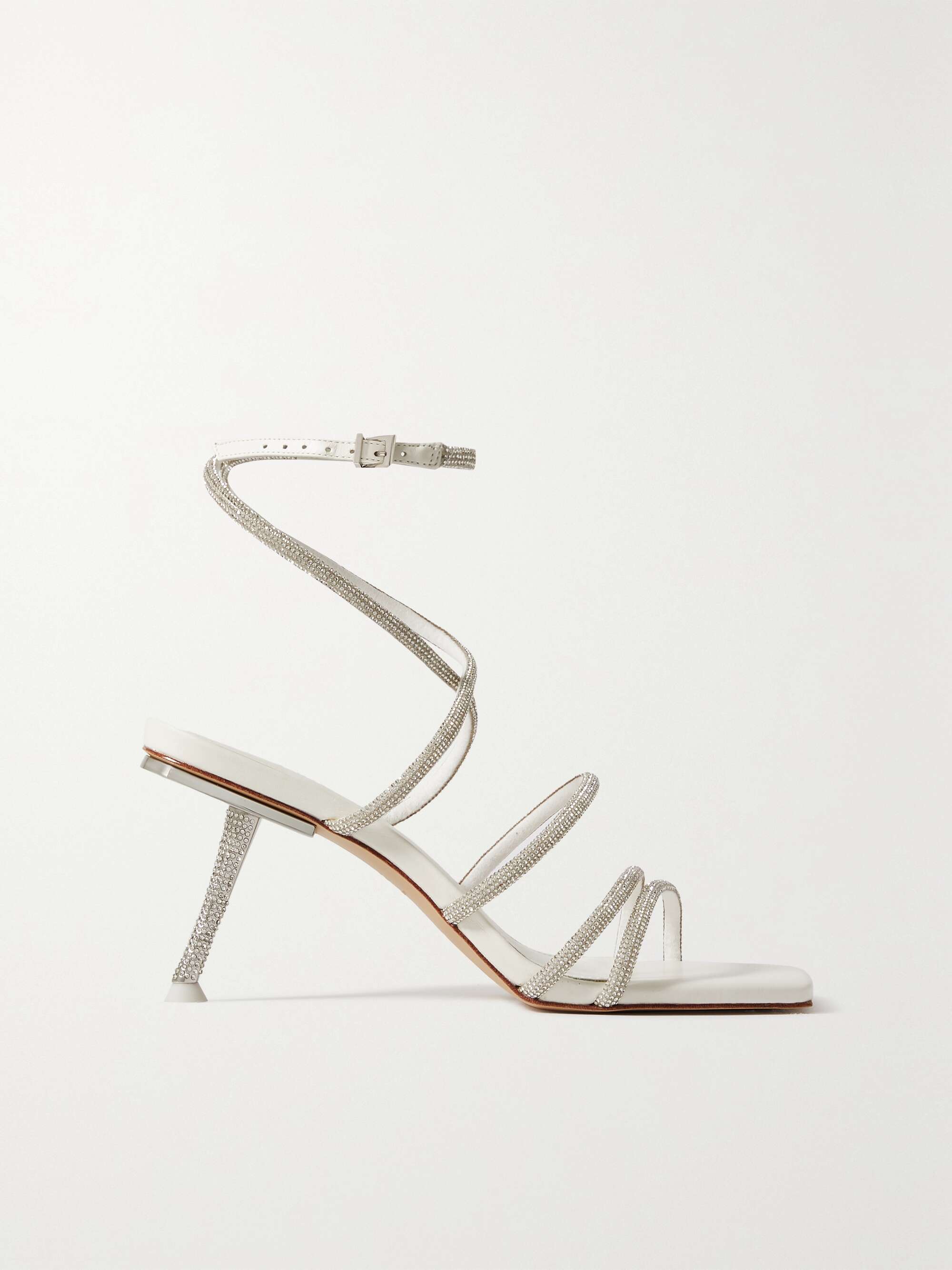 CULT GAIA Isa crystal-embellished faux leather sandals | NET-A-PORTER