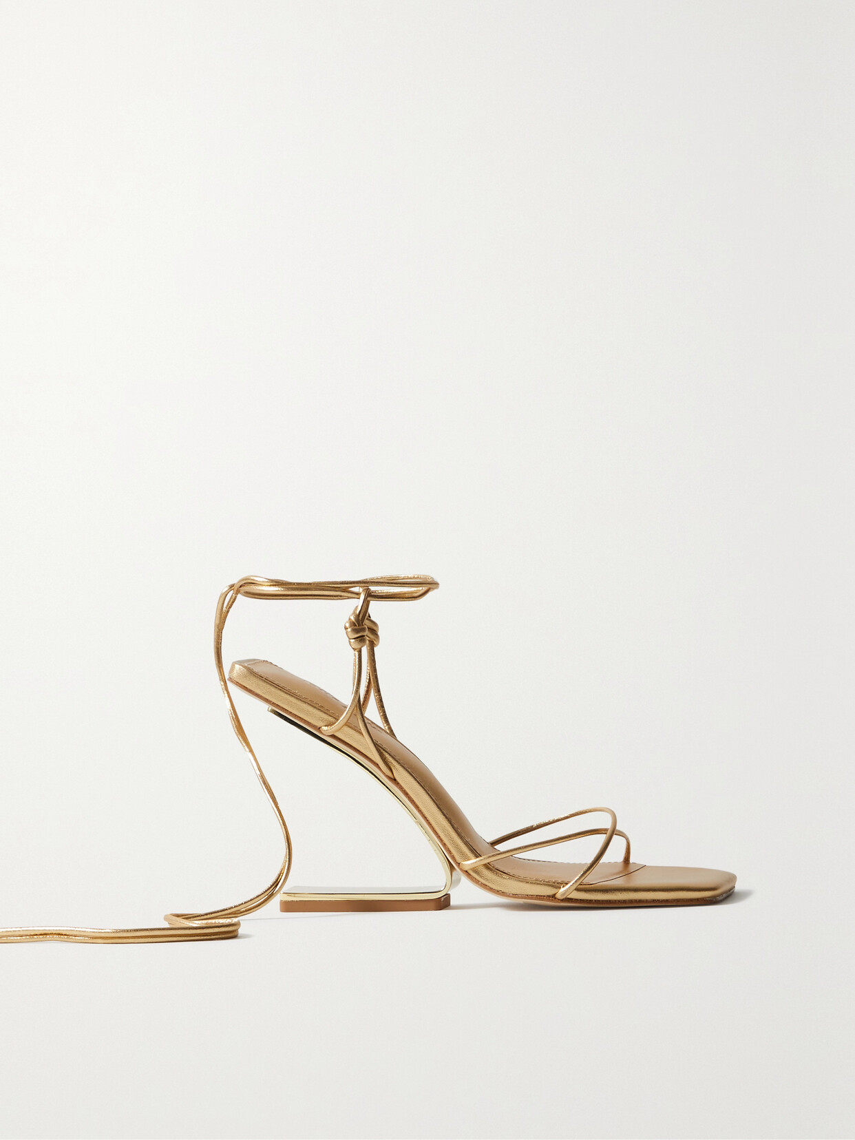 Cult Gaia - Lotus Metallic Leather Sandals - Gold