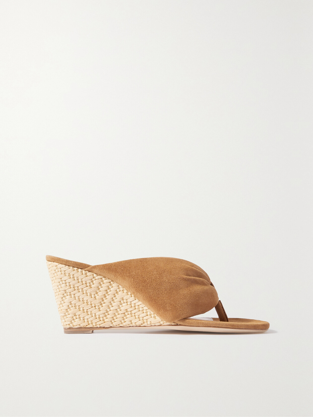 STAUD - Dahlia Suede Espadrille Wedge Sandals - Brown