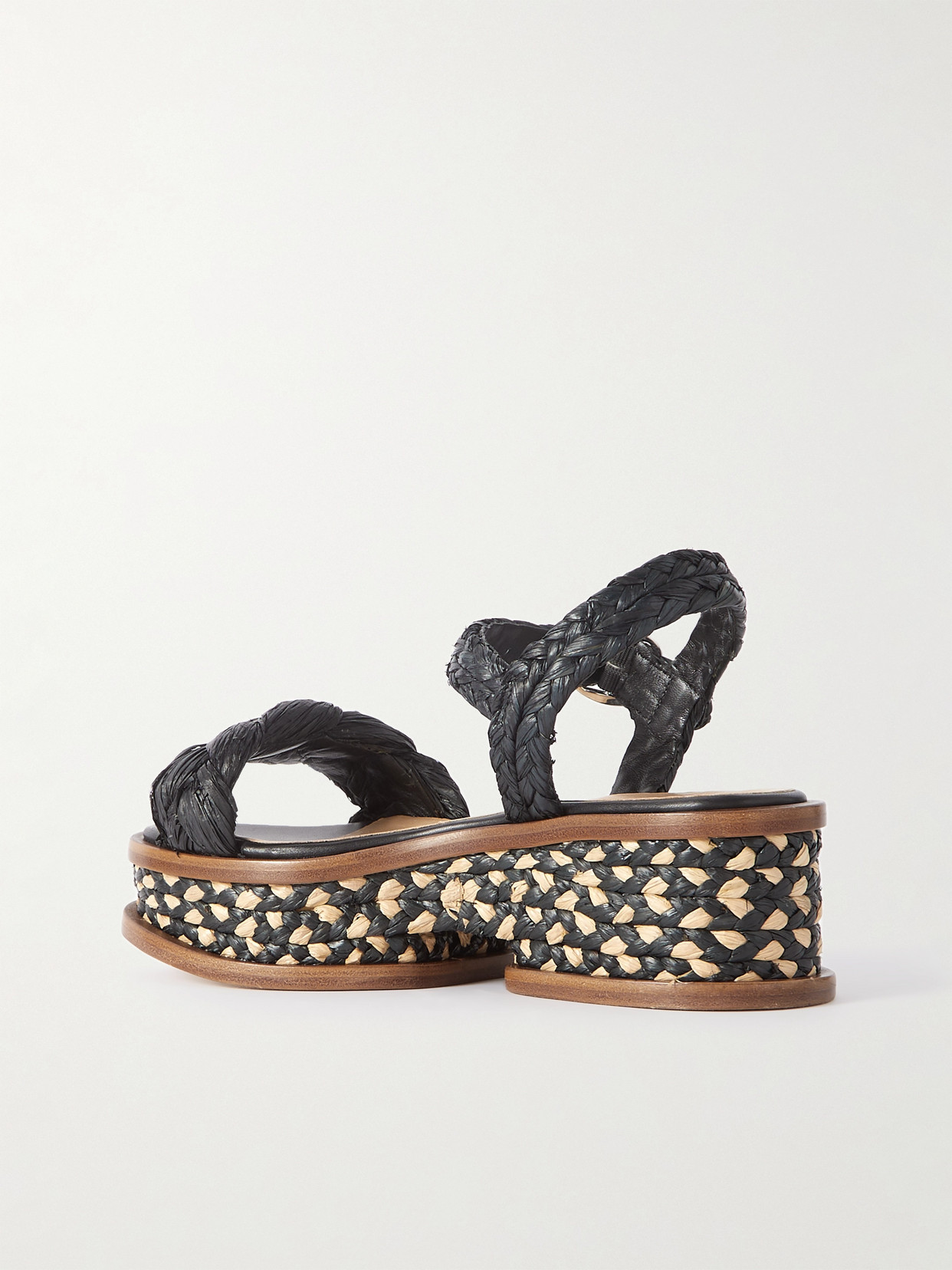 Gabriela Hearst Michael Braided Raffia Sandals In Black