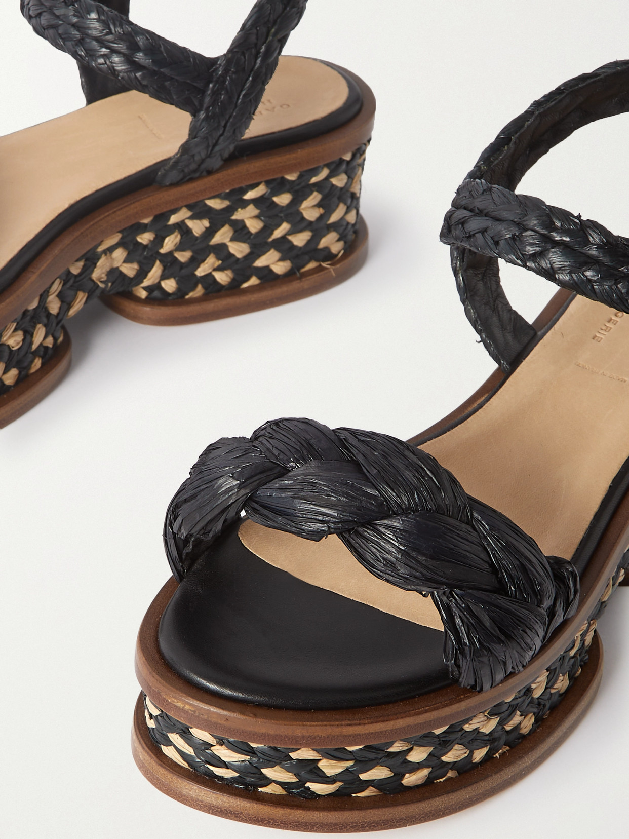 Gabriela Hearst Michael Braided Raffia Sandals In Black
