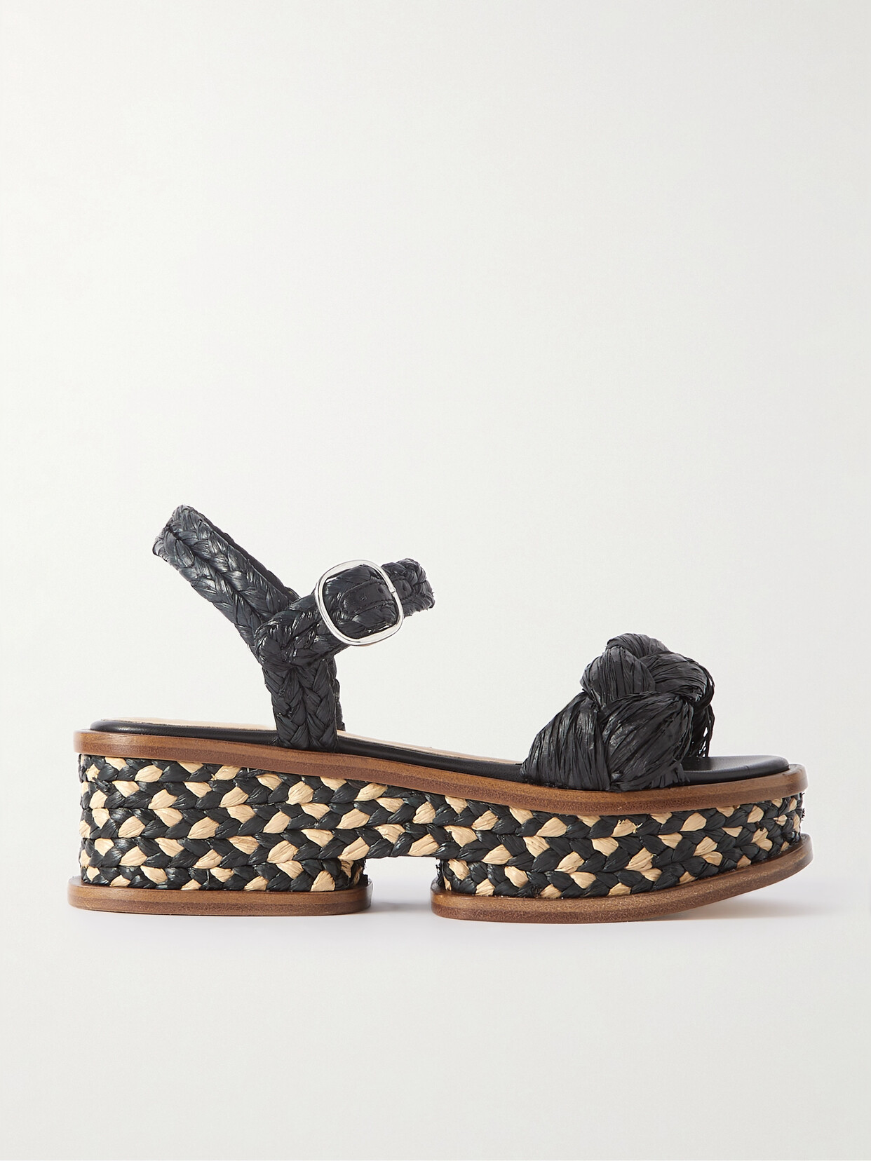 Gabriela Hearst Michael Braided Raffia Sandals In Black