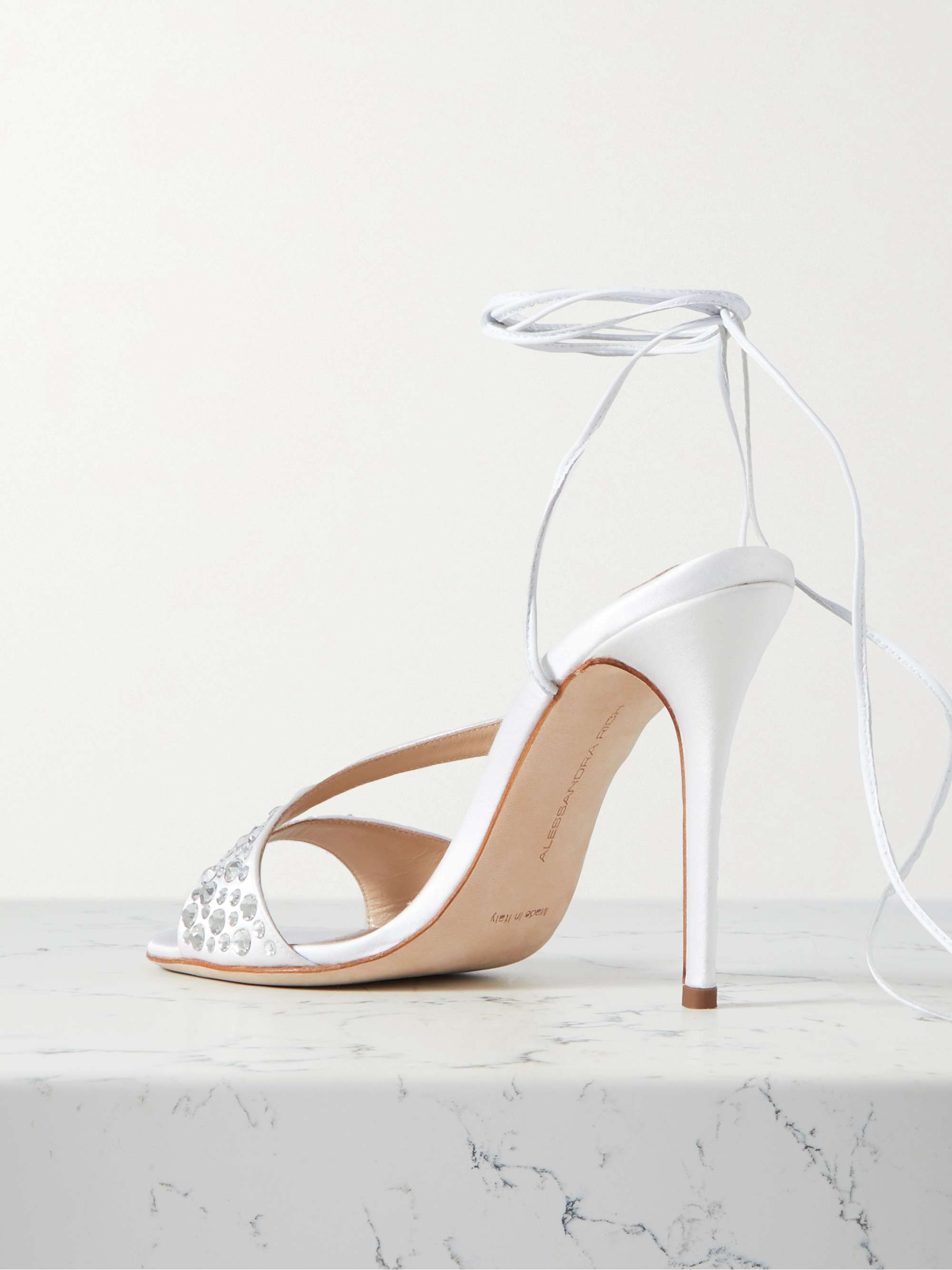 ALESSANDRA RICH Crystal-embellished satin sandals
