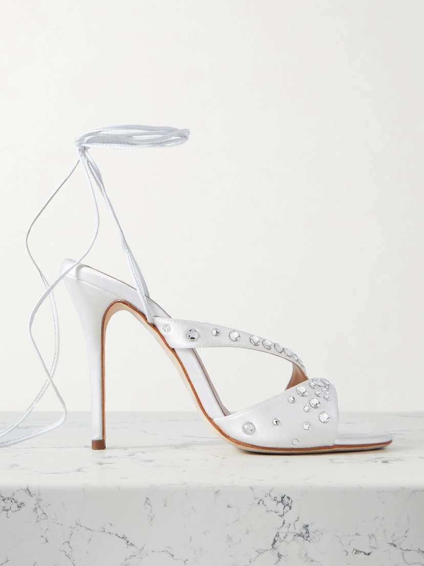 Alessandra Rich Crystal-embellished Satin Sandals