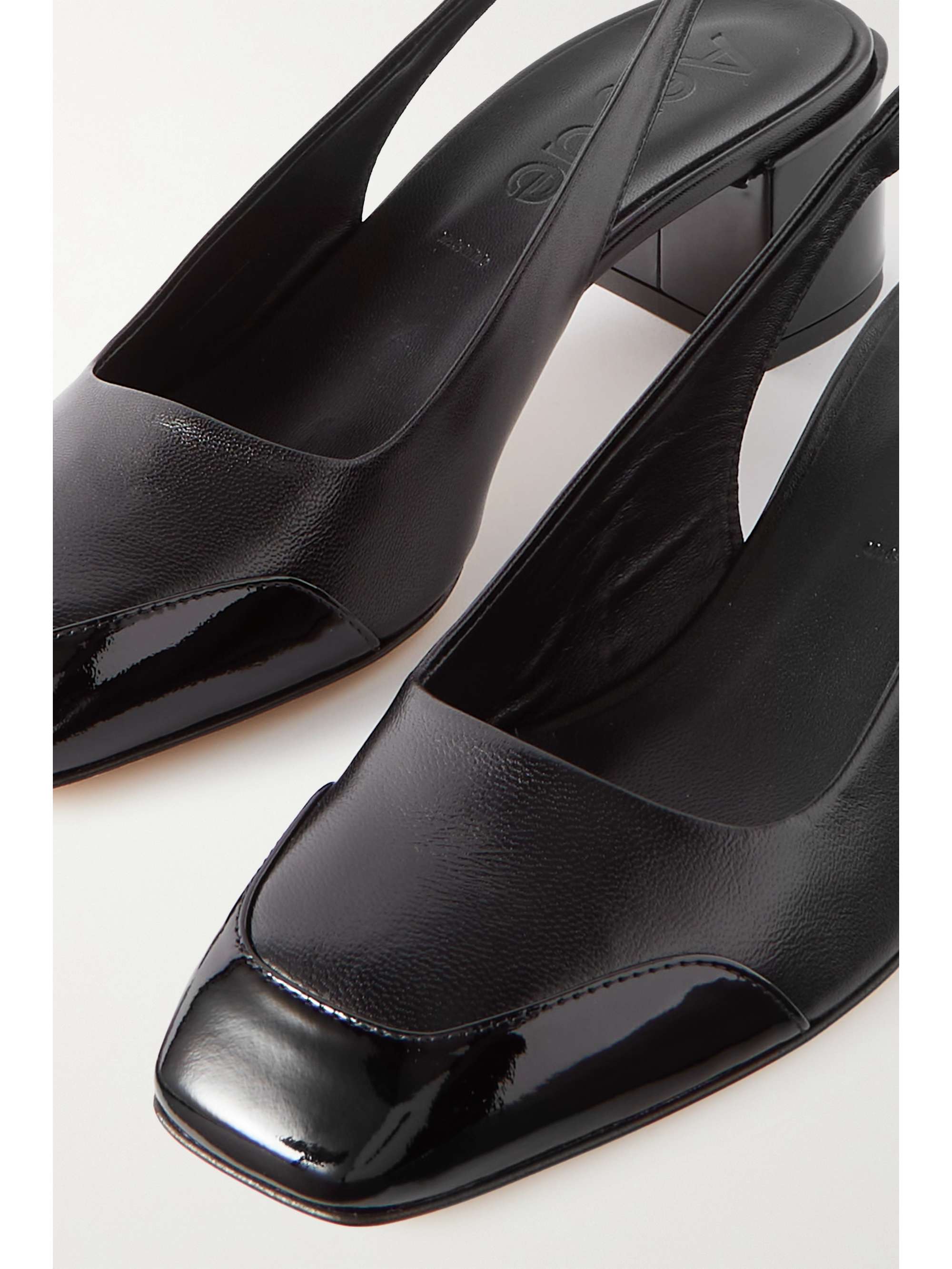 AEYDE Ingrid patent and textured-leather slingback pumps | NET-A-PORTER