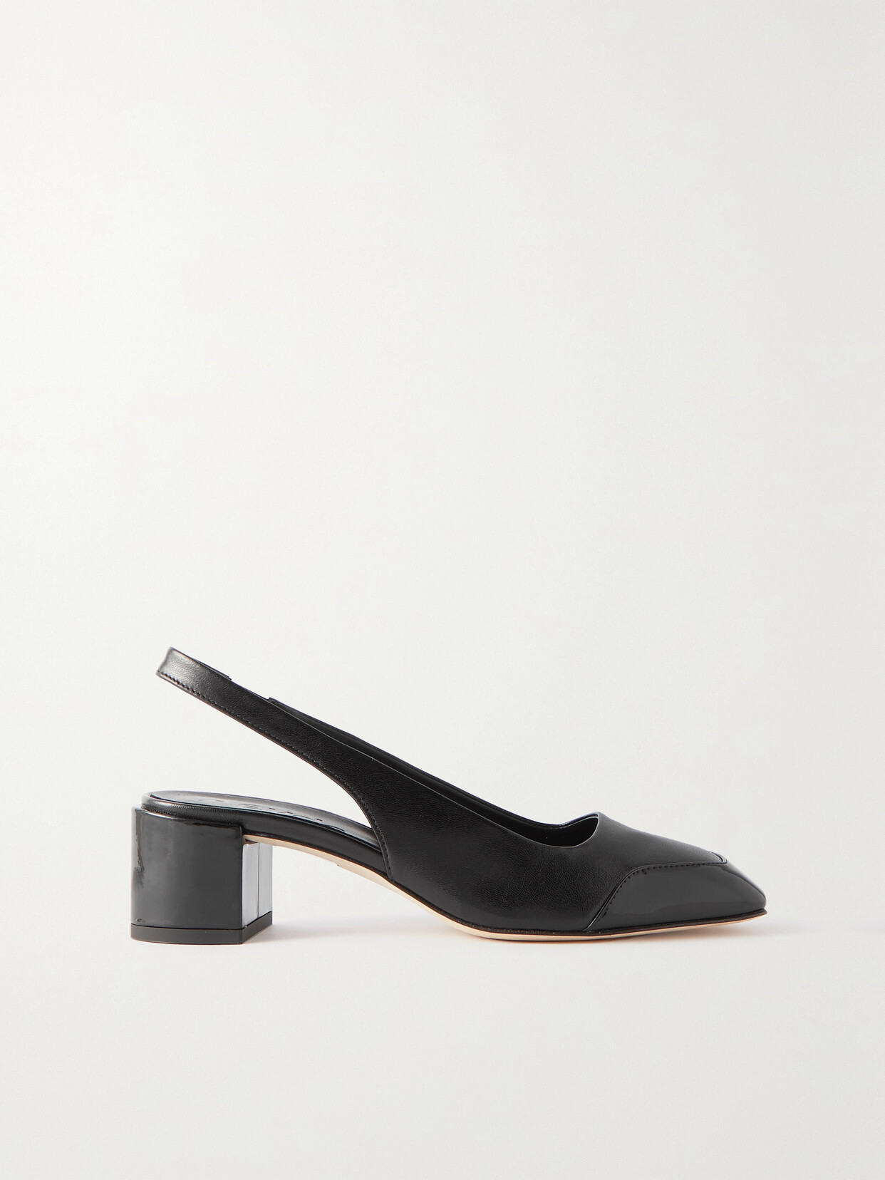 AEYDE INGRID PATENT AND TEXTURED-LEATHER SLINGBACK PUMPS