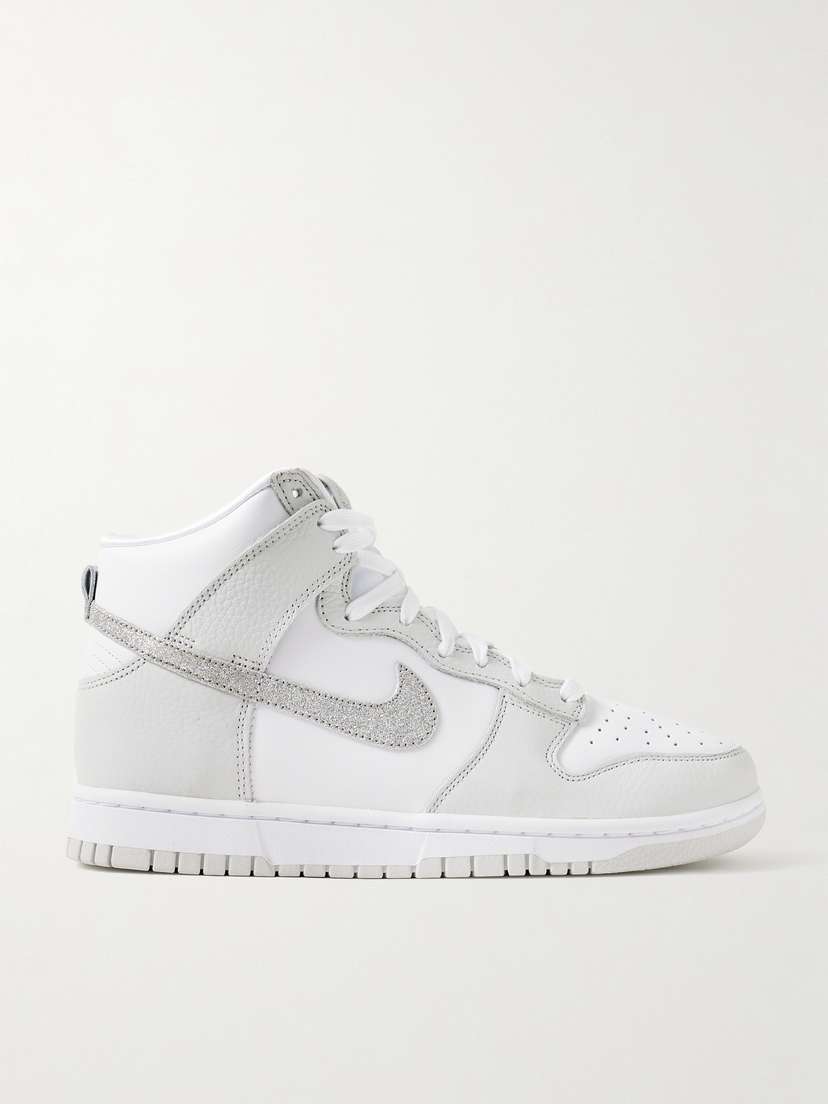 Nike Dunk High Glittered Leather Sneakers