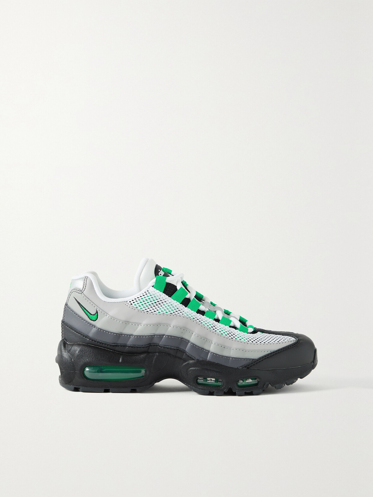 Nike Air Max 95 Mesh-trimmed Leather Sneakers - Black