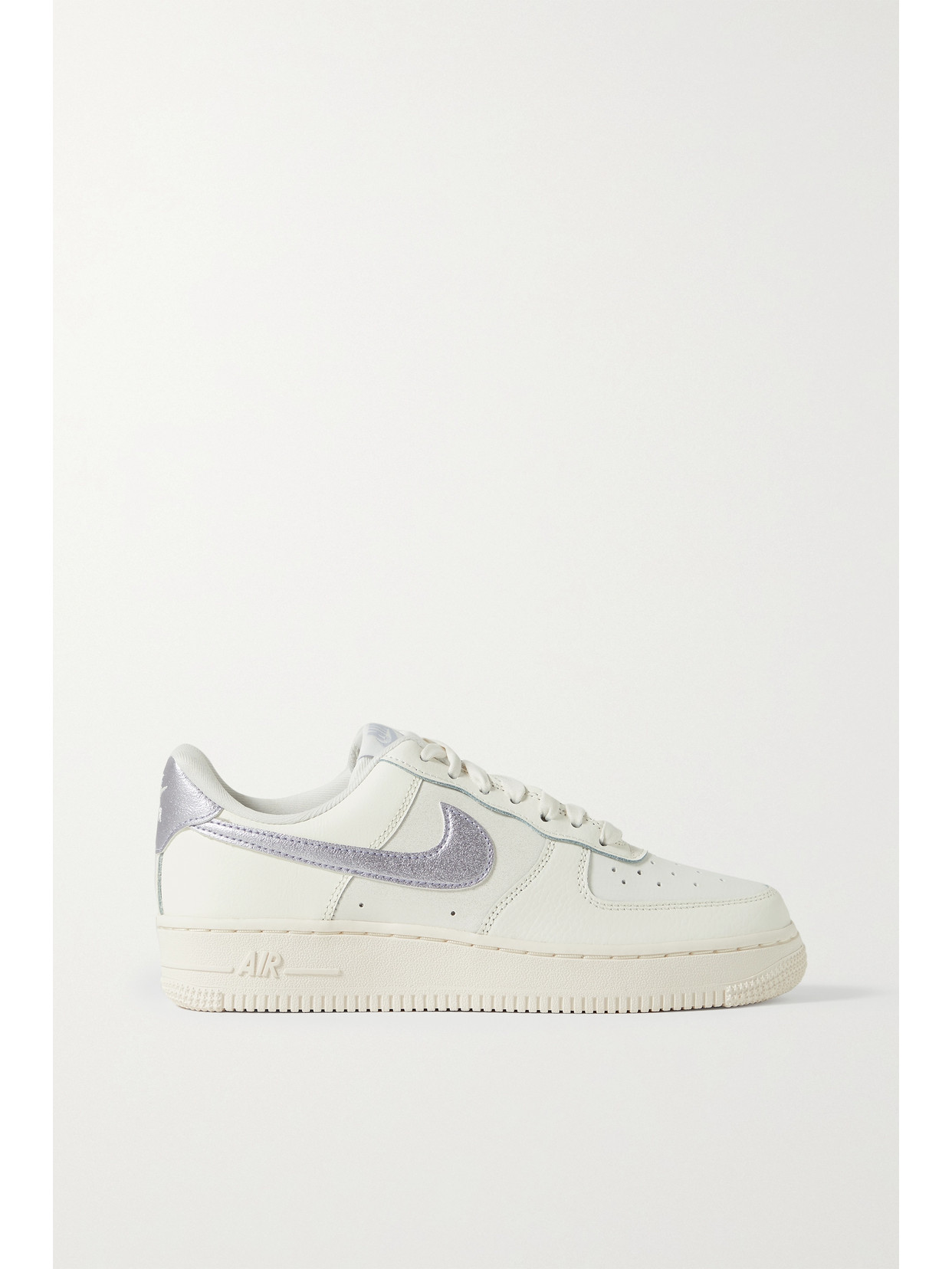 Nike - Air Force 1 '07 Metallic Leather Sneakers - White