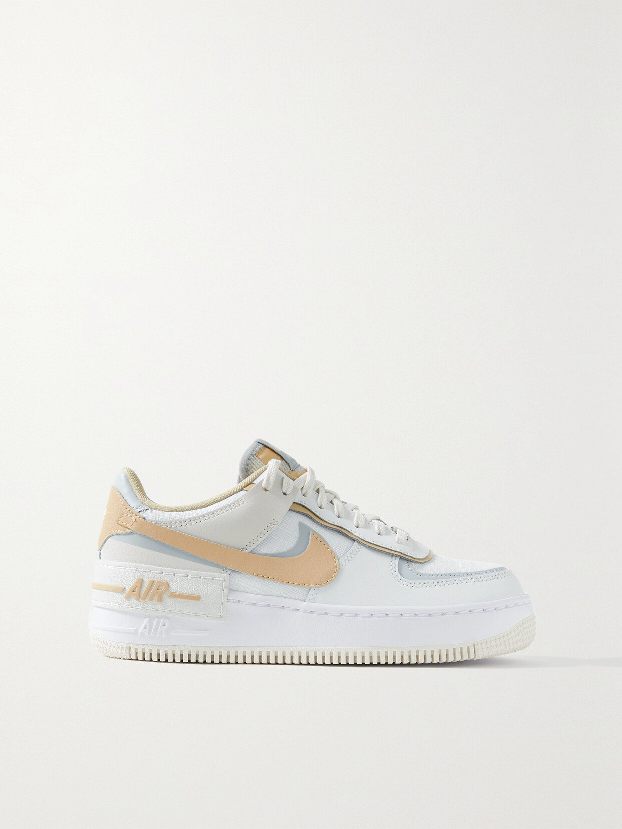 NIKE AIR FORCE 1 SHADOW LEATHER PLATFORM SNEAKERS