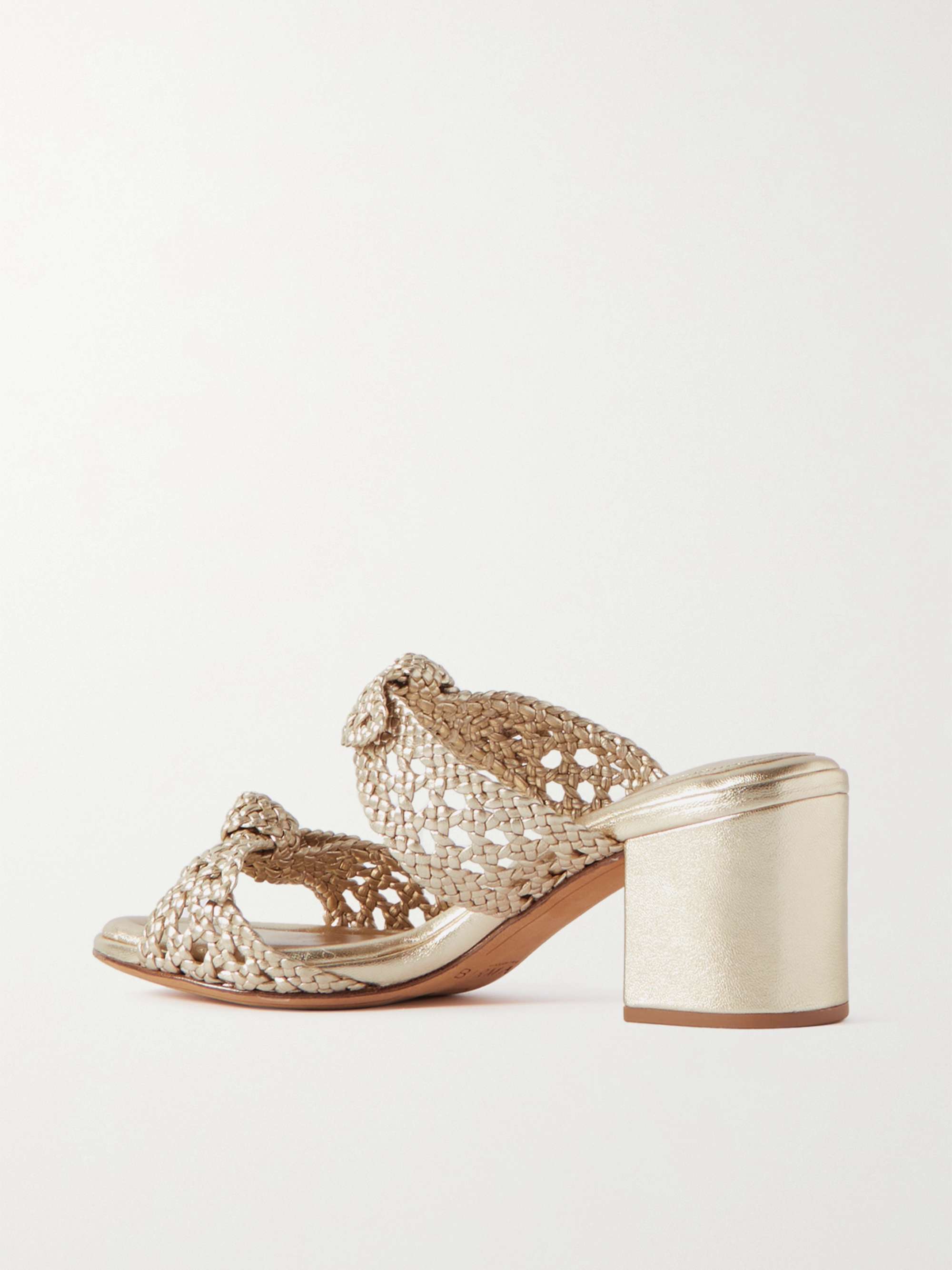 ALEXANDRE BIRMAN Clarita embellished braided metallic leather sandals