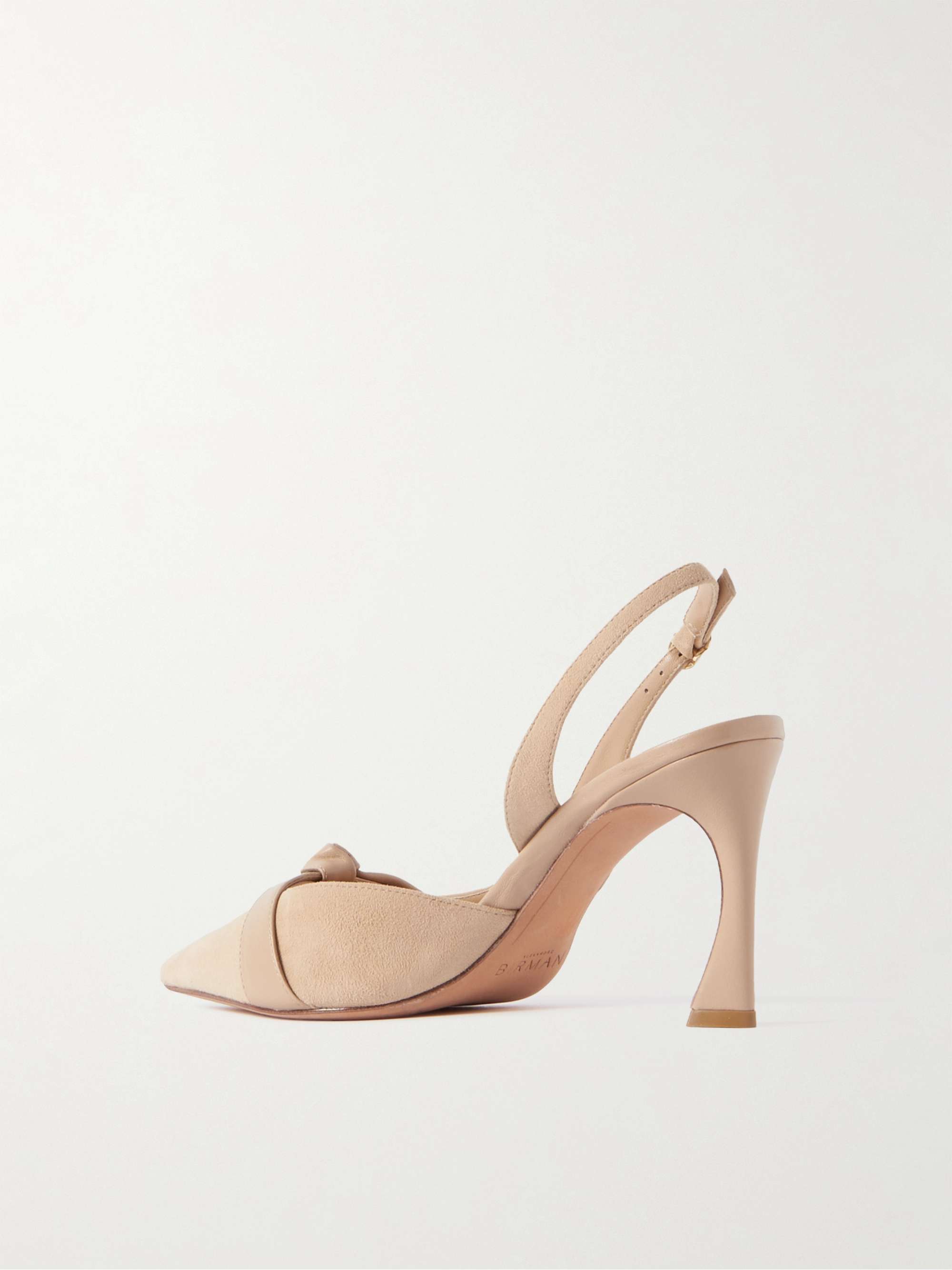 ALEXANDRE BIRMAN Clarita bow-embellished suede slingback pumps | NET-A ...