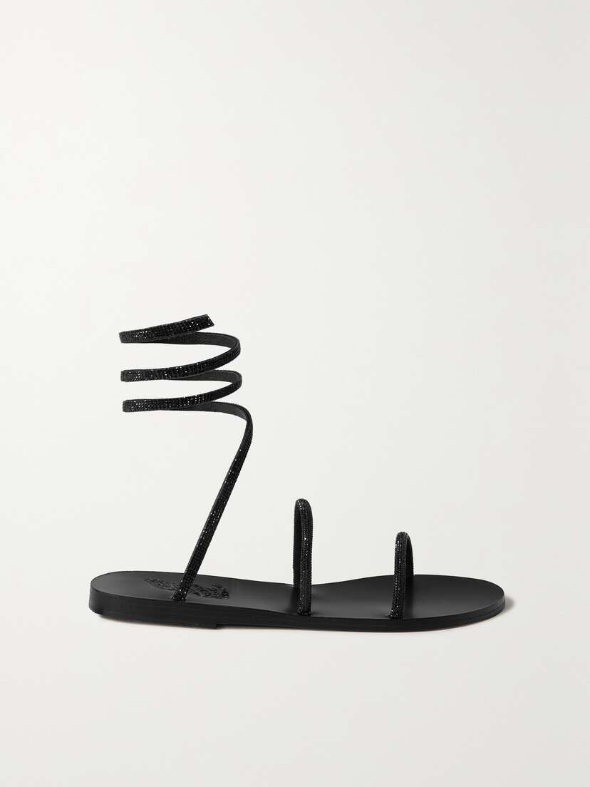 Ancient Greek Sandals Ofis Crystal-embellished Leather Sandals