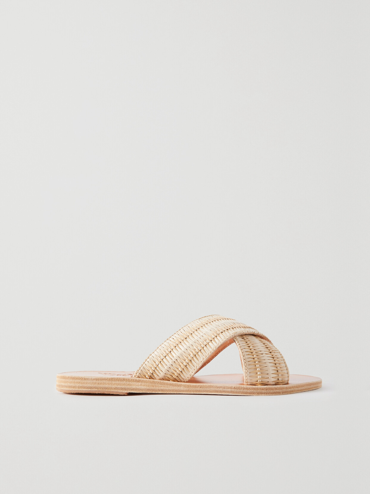 Ancient Greek Sandals - Thais Raffia Slides - Neutrals