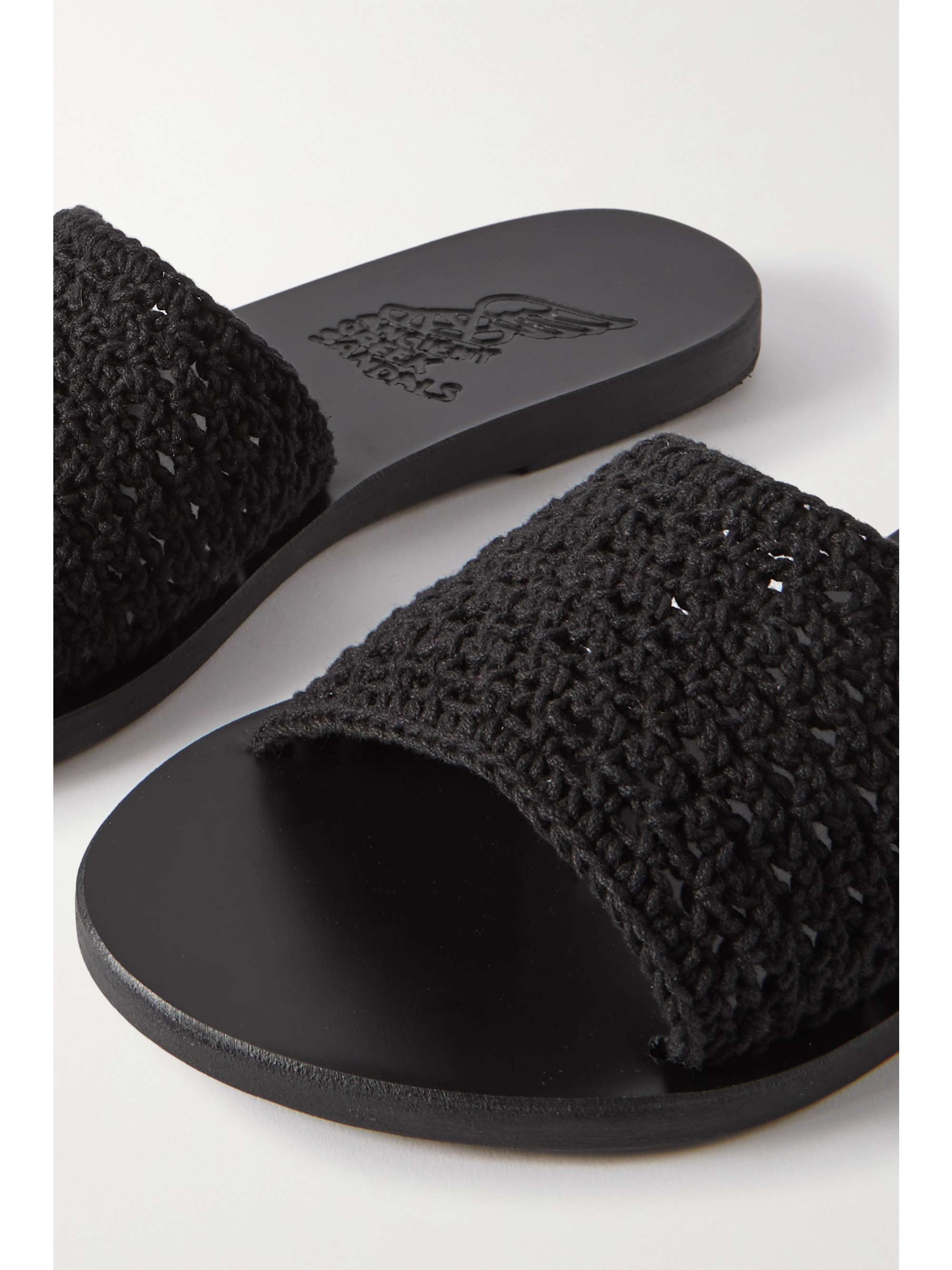 ANCIENT GREEK SANDALS Taygete crocheted slides | NET-A-PORTER