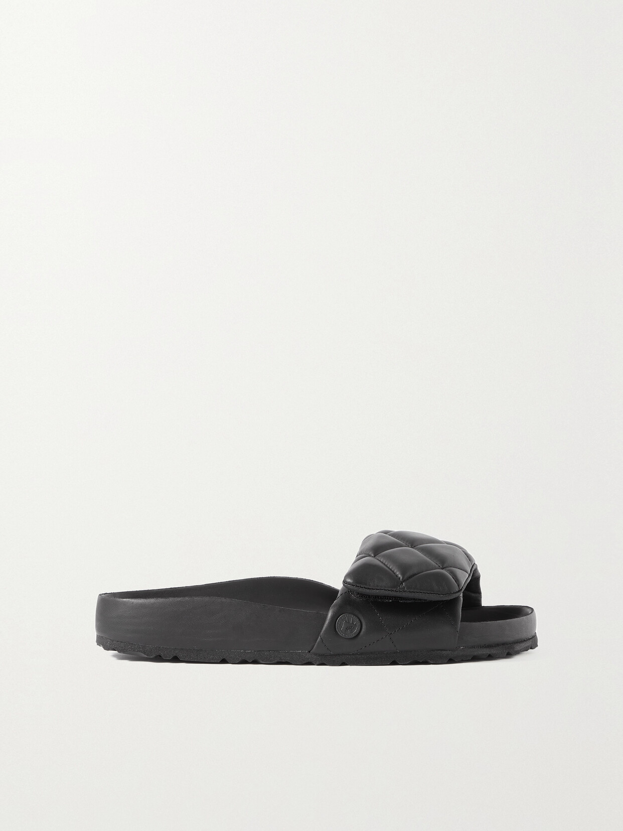 Birkenstock Sylt Quilted Leather Slides In Black