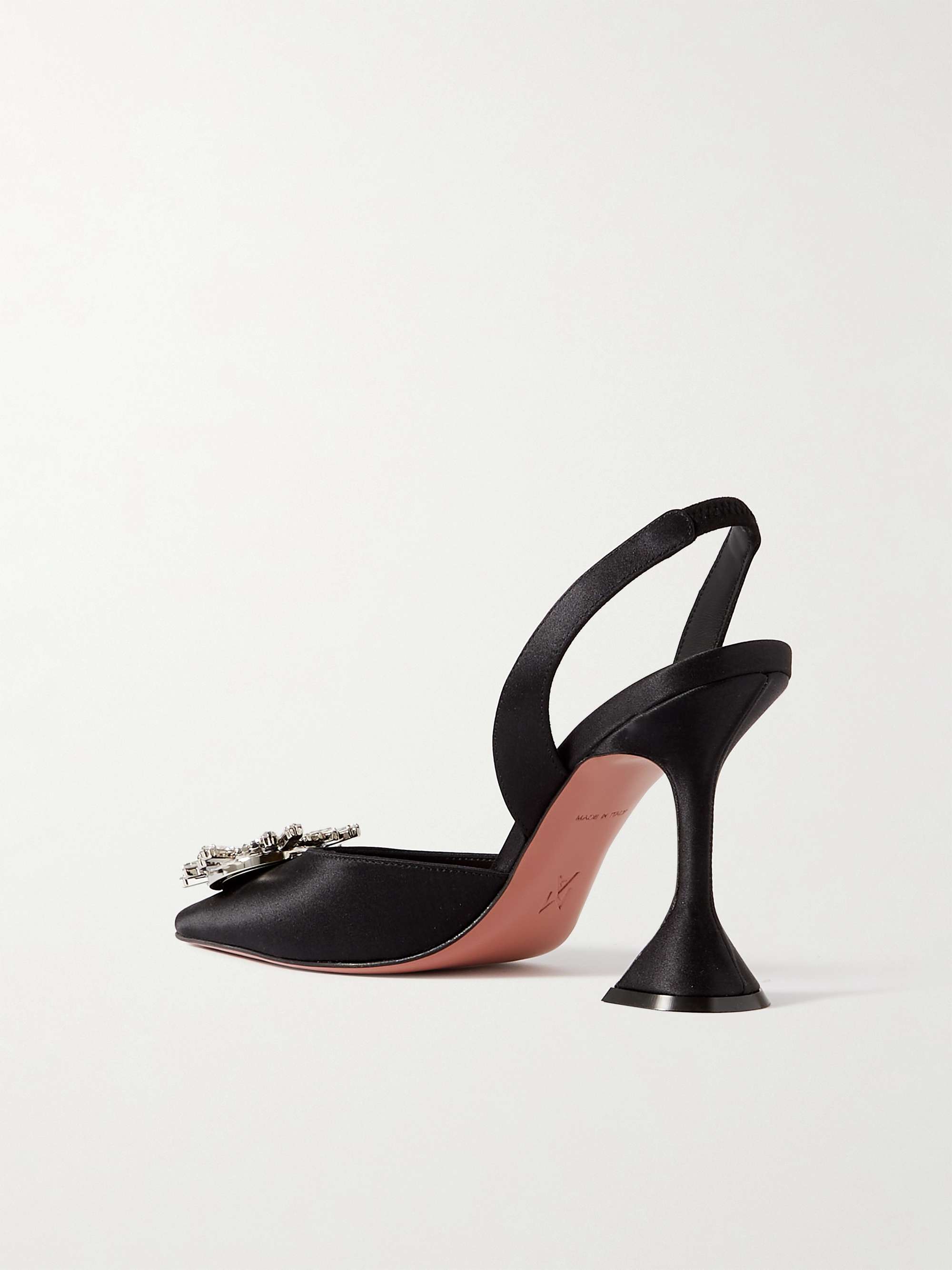 AMINA MUADDI Begum Glass crystal-embellished PVC slingback pumps
