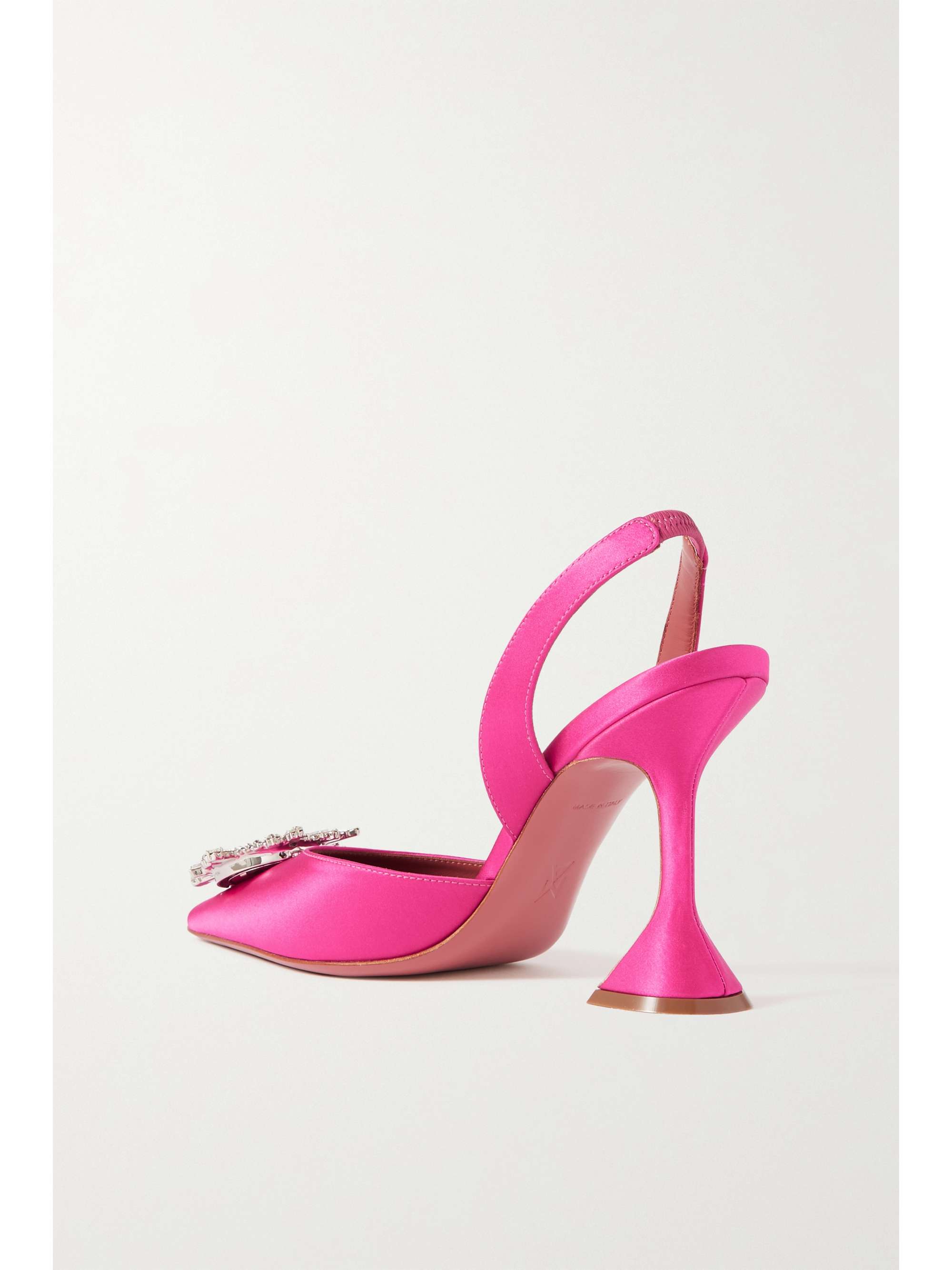 AMINA MUADDI Begum Glass crystal-embellished PVC slingback pumps