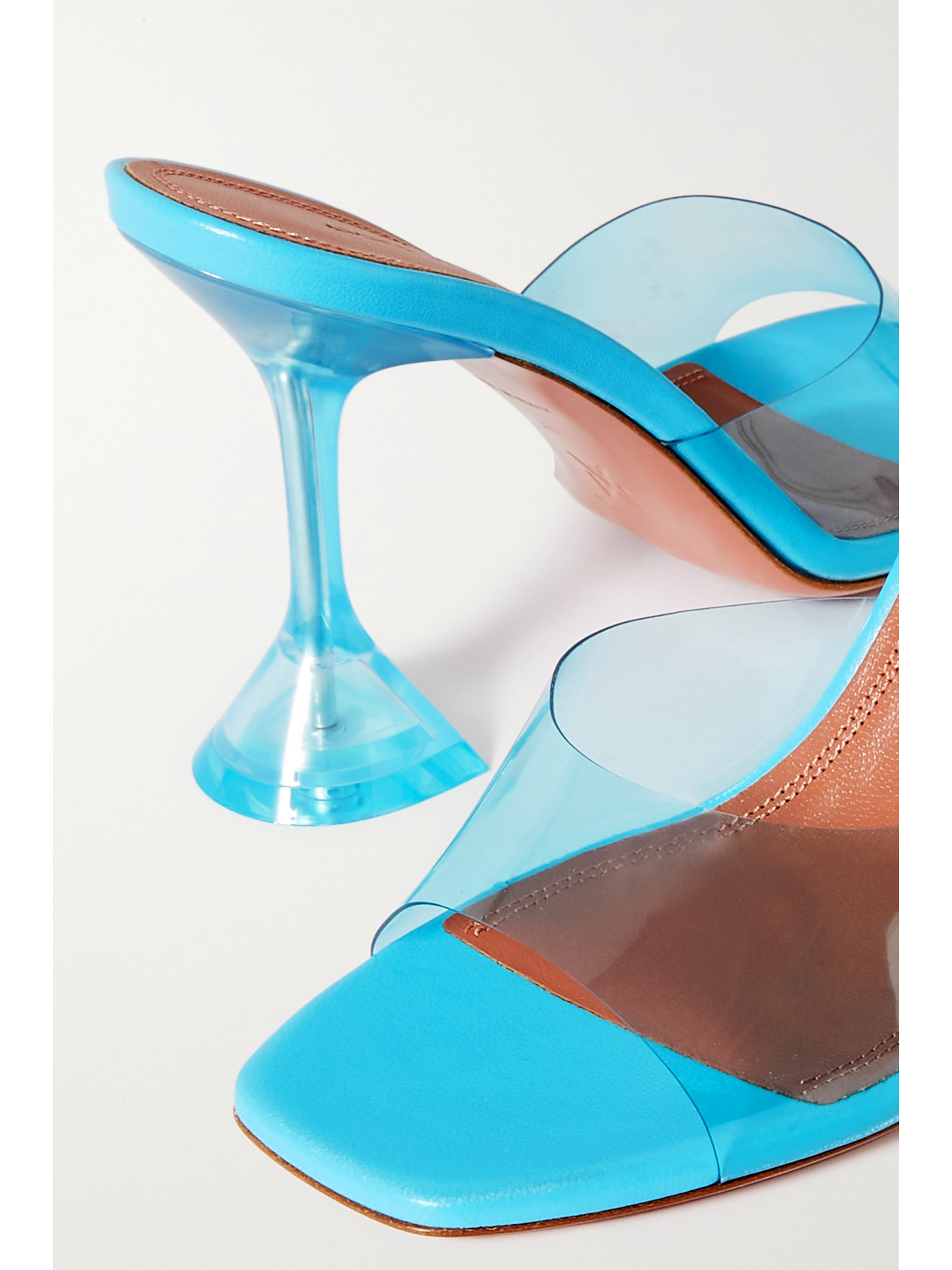 Amina Muaddi Lupita Clear Sandal In Blue