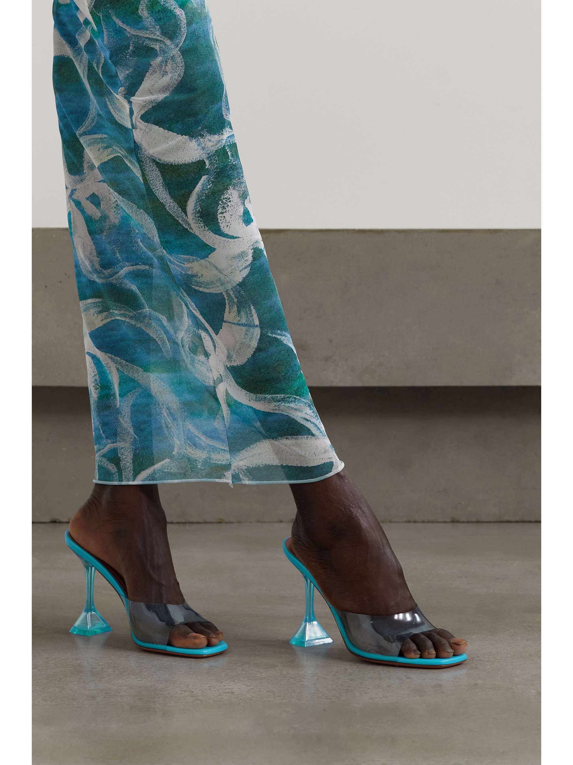 AMINA MUADDI Lupita PVC and leather mules