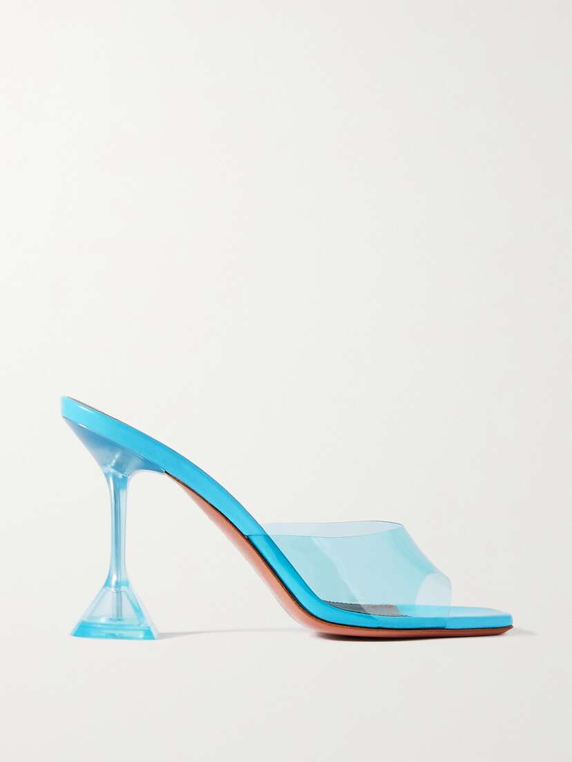 Amina Muaddi Lupita Pvc And Patent-leather Mules