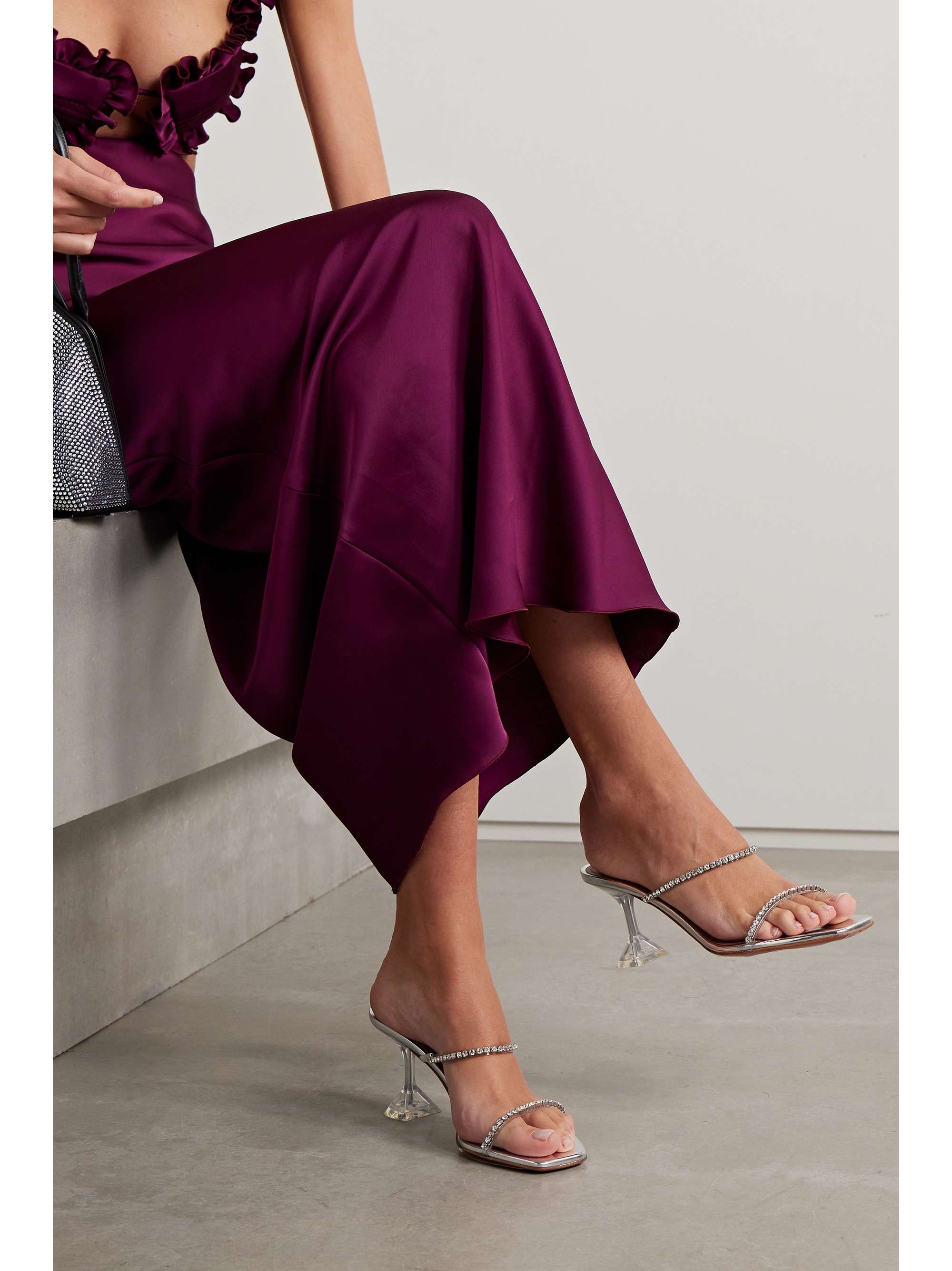 AMINA MUADDI Gilda crystal-embellished PVC mules