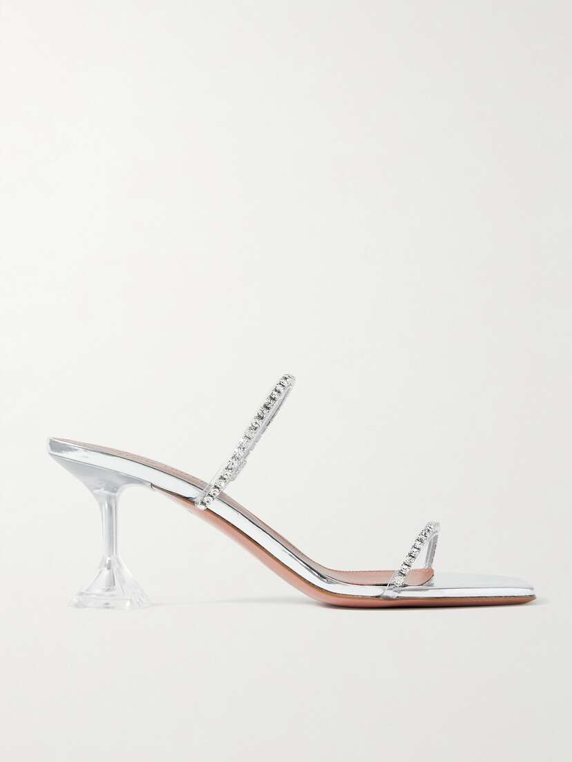 Amina Muaddi Gilda Crystal-embellished Pvc Mules