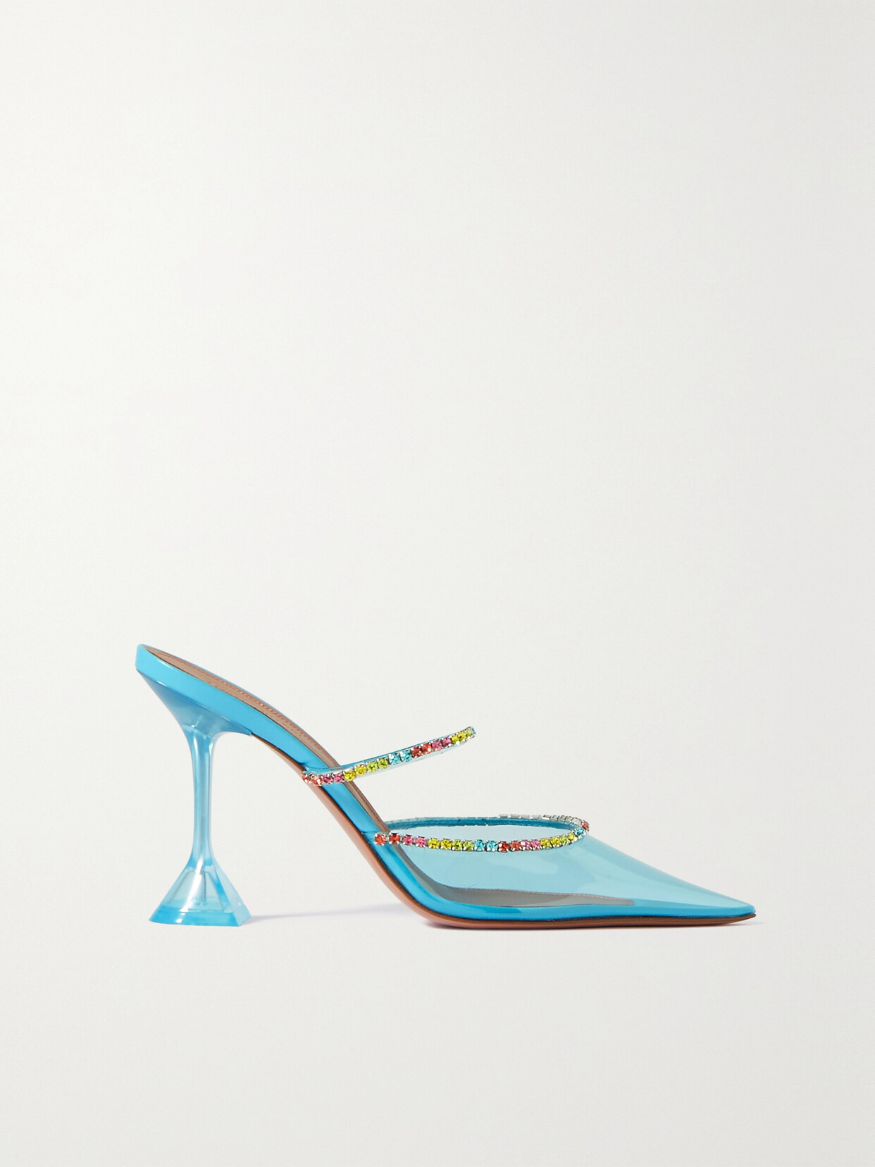 Amina Muaddi - Gilda Crystal-embellished Pvc Pumps - Blue