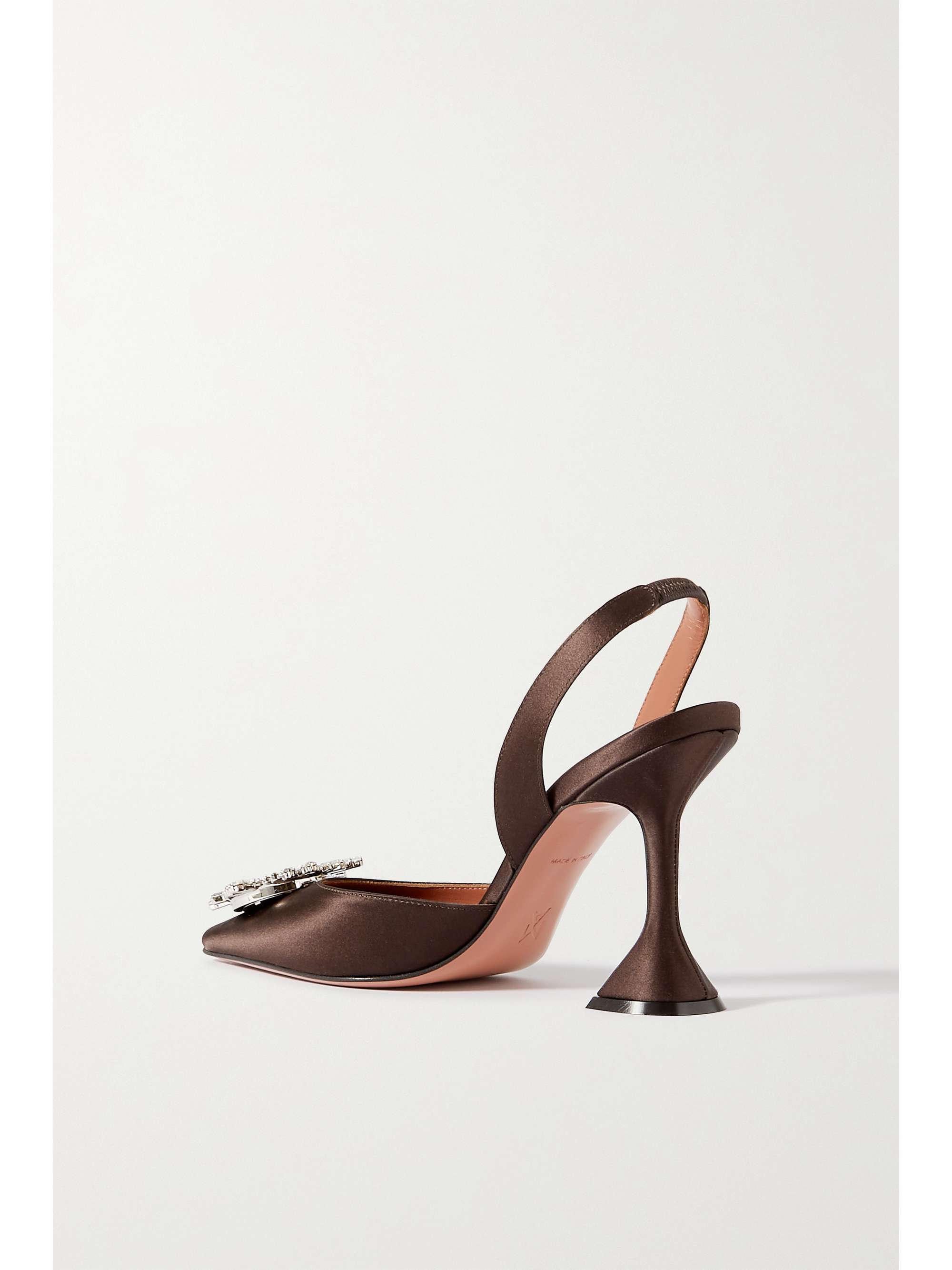 AMINA MUADDI Begum Glass crystal-embellished PVC slingback pumps