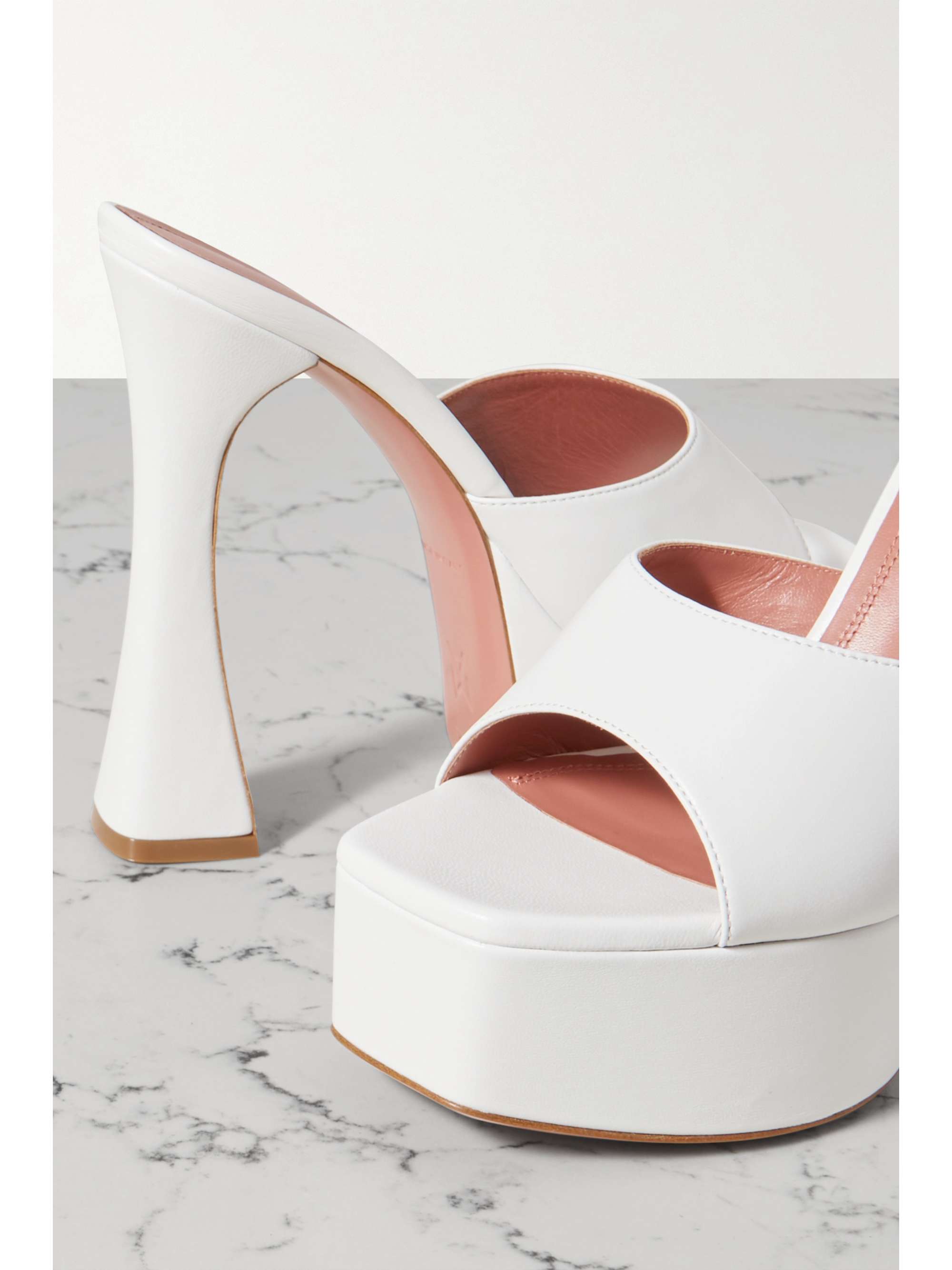 AMINA MUADDI Dalida leather platform mules | NET-A-PORTER