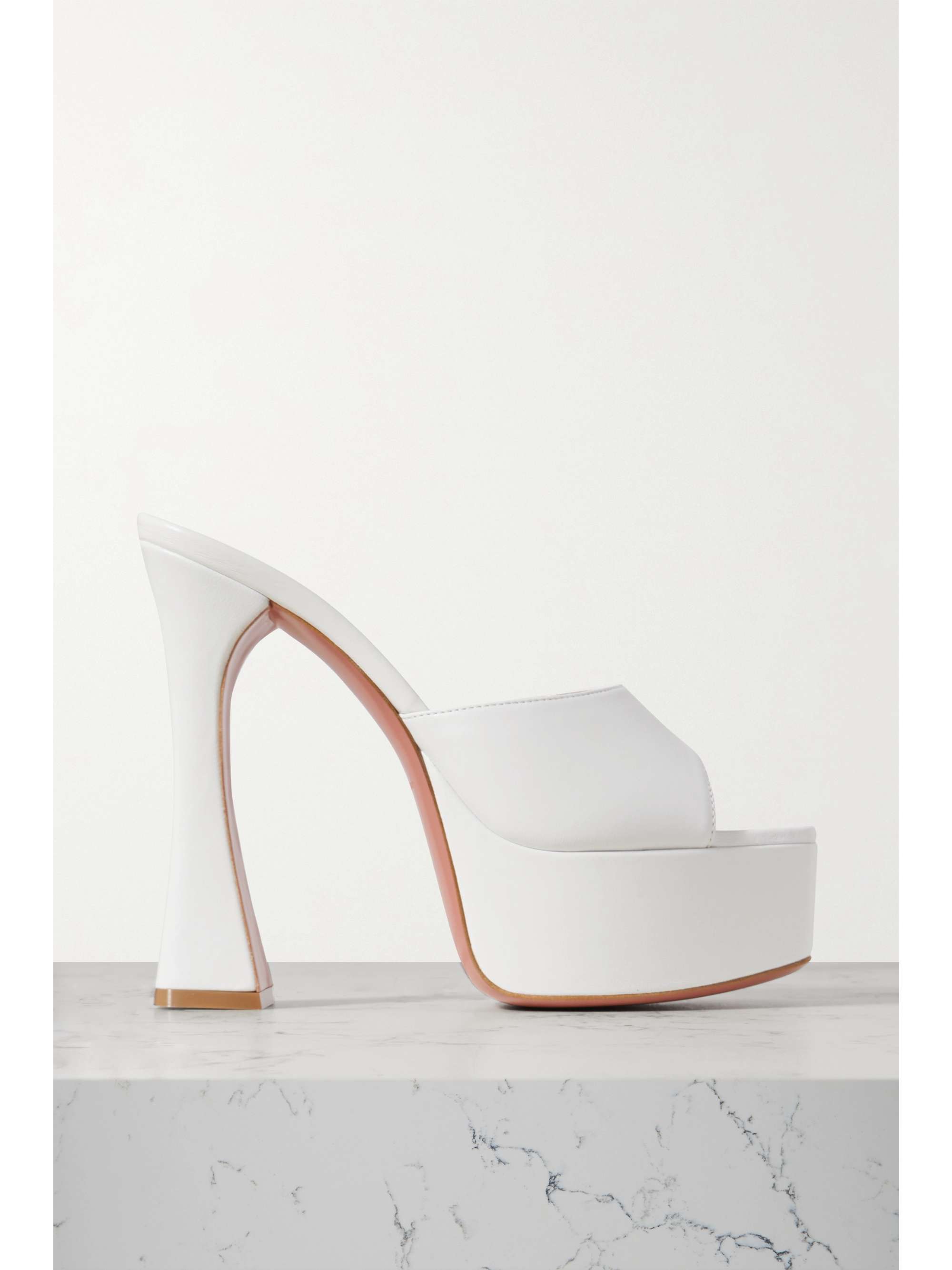 AMINA MUADDI Dalida leather platform mules | NET-A-PORTER