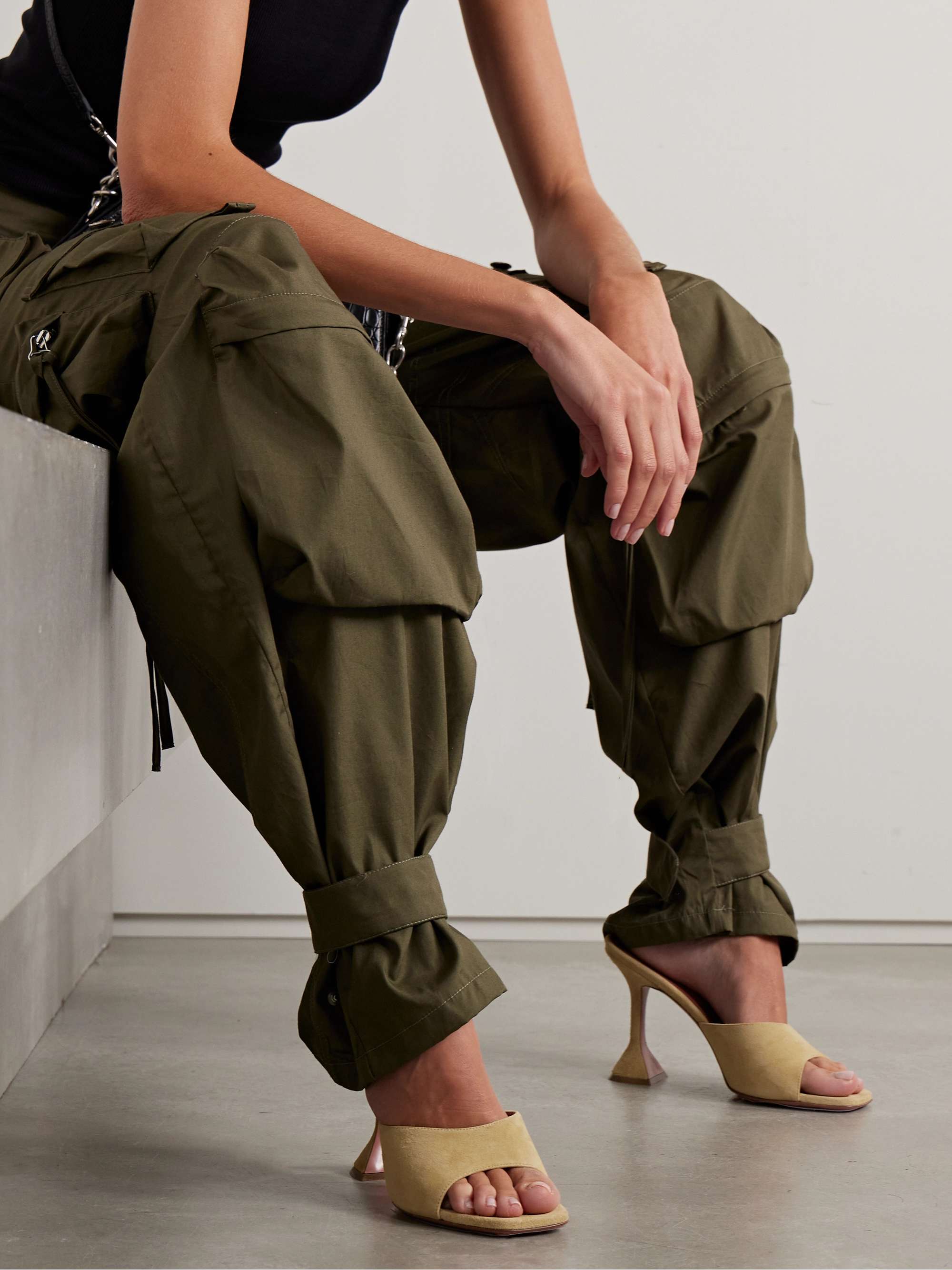 Lenadi high-rise cotton wide-leg pants in brown - Isabel Marant