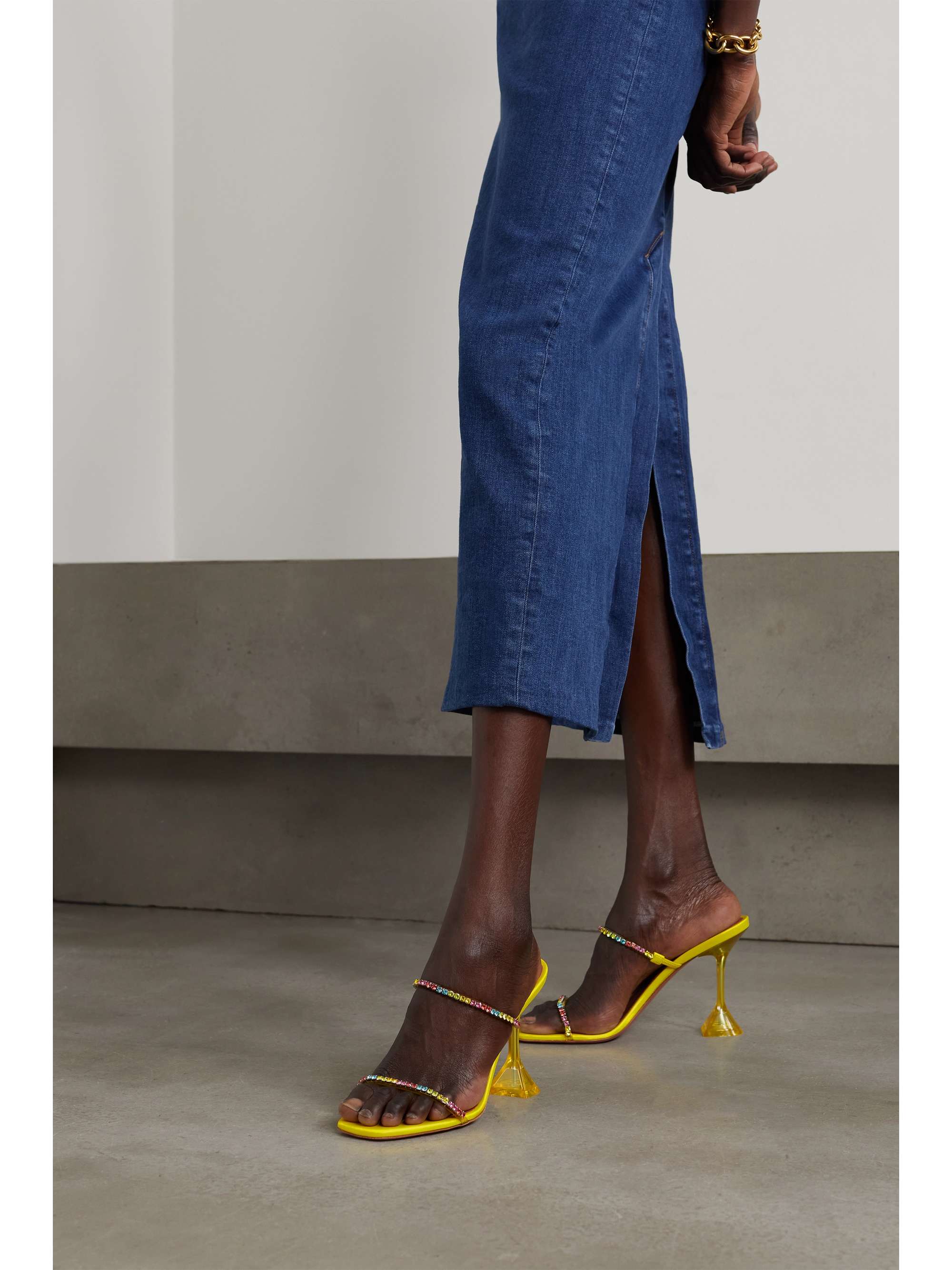 AMINA MUADDI Gilda crystal-embellished PVC mules