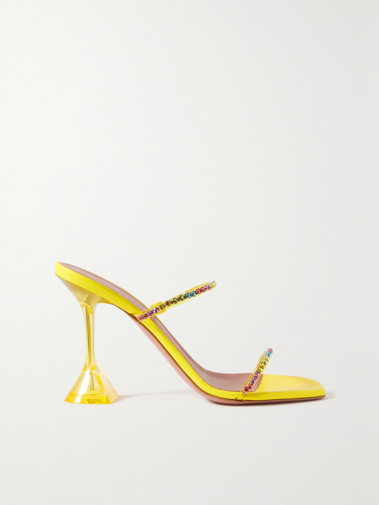 Amina Muaddi - Gilda Crystal-embellished Pvc Mules - Yellow