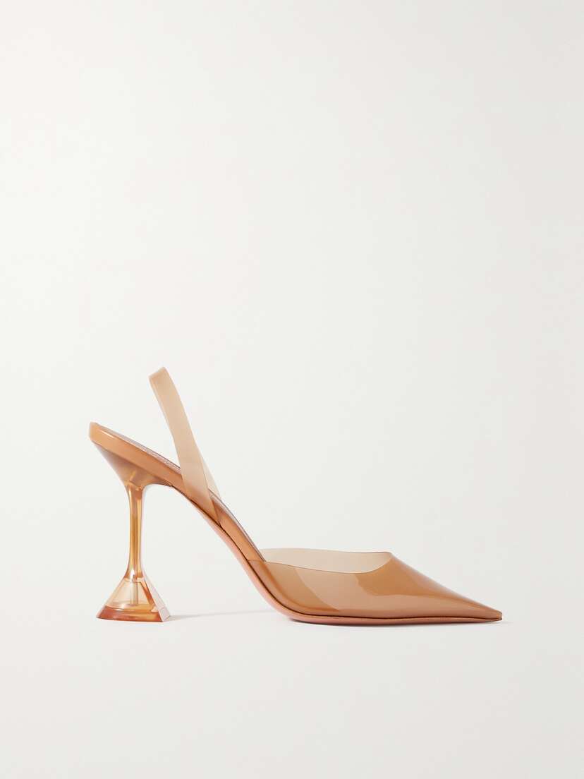Amina Muaddi Holli Glass Pvc Slingback Pumps
