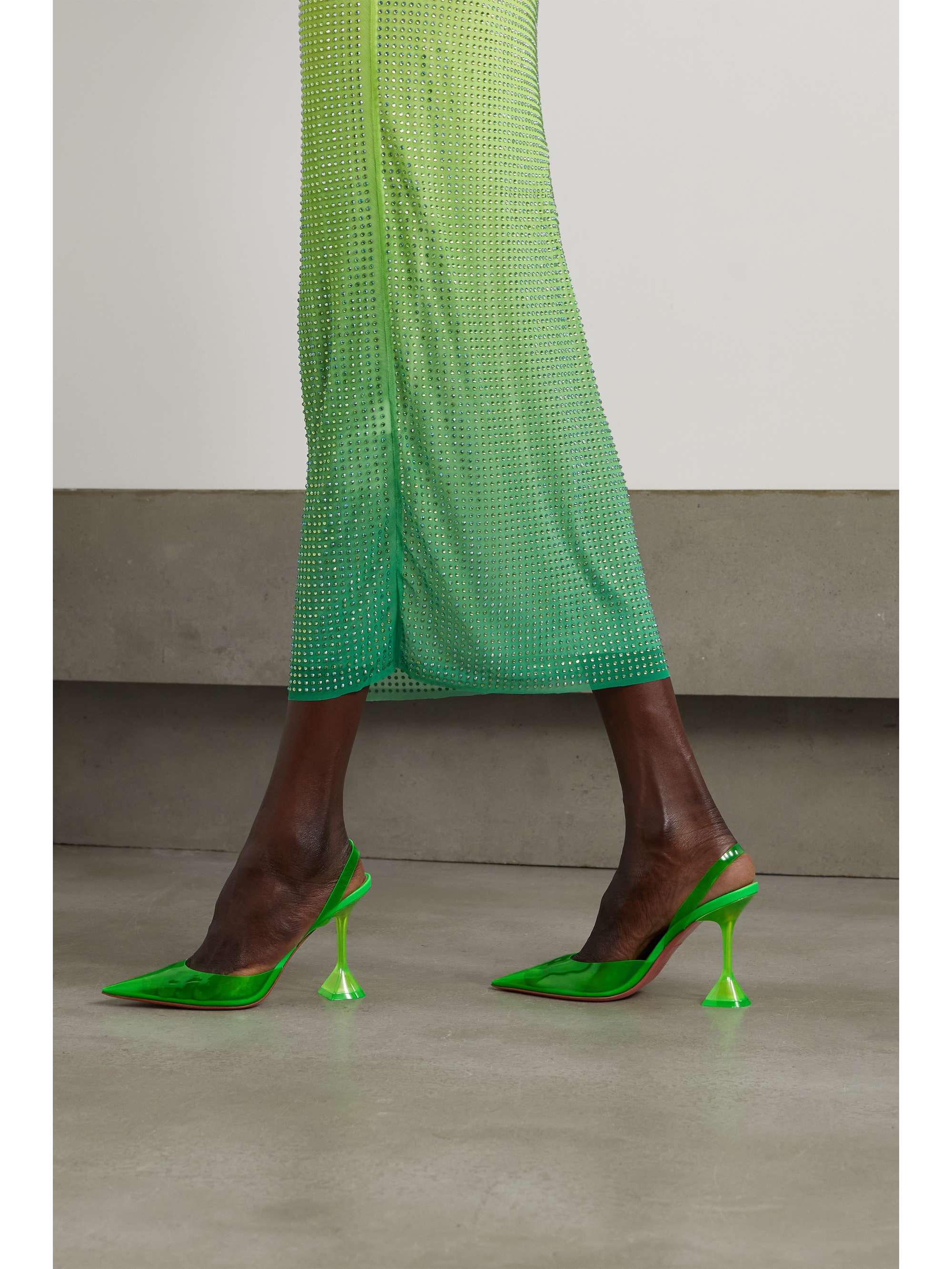 AMINA MUADDI Holli Glass PVC slingback pumps