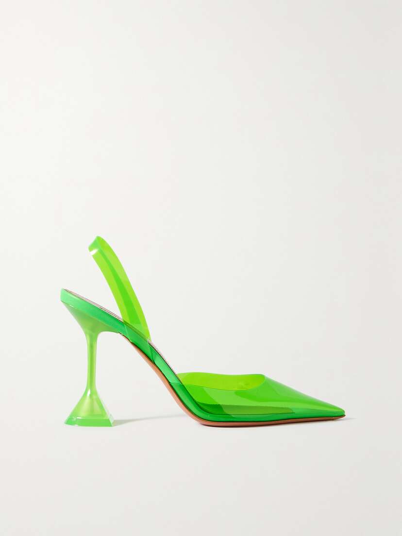 Amina Muaddi Holli Glass Neon Pvc Slingback Pumps